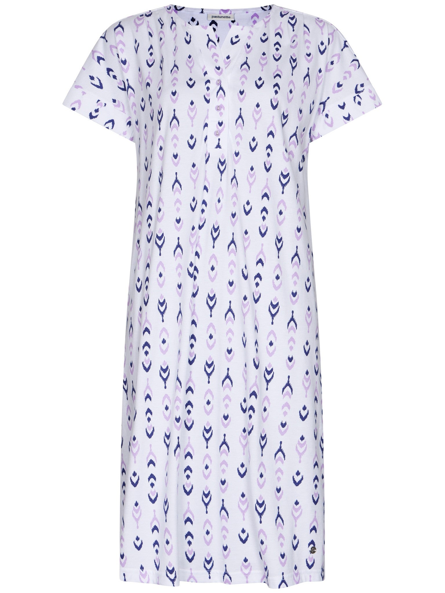 pastunette-purple-haze-nachthemd-wei-lila-kurzarm image 1