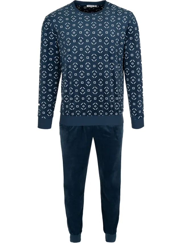 pastunette-blue-comfort-herren-pyjama-fleece-dunkelblau image 1