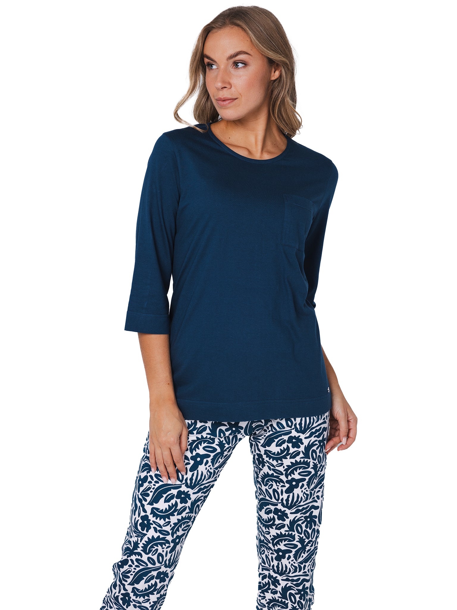pastunette-blue-bloom-pyjama-damen-blau-bio-baumwolle image 5