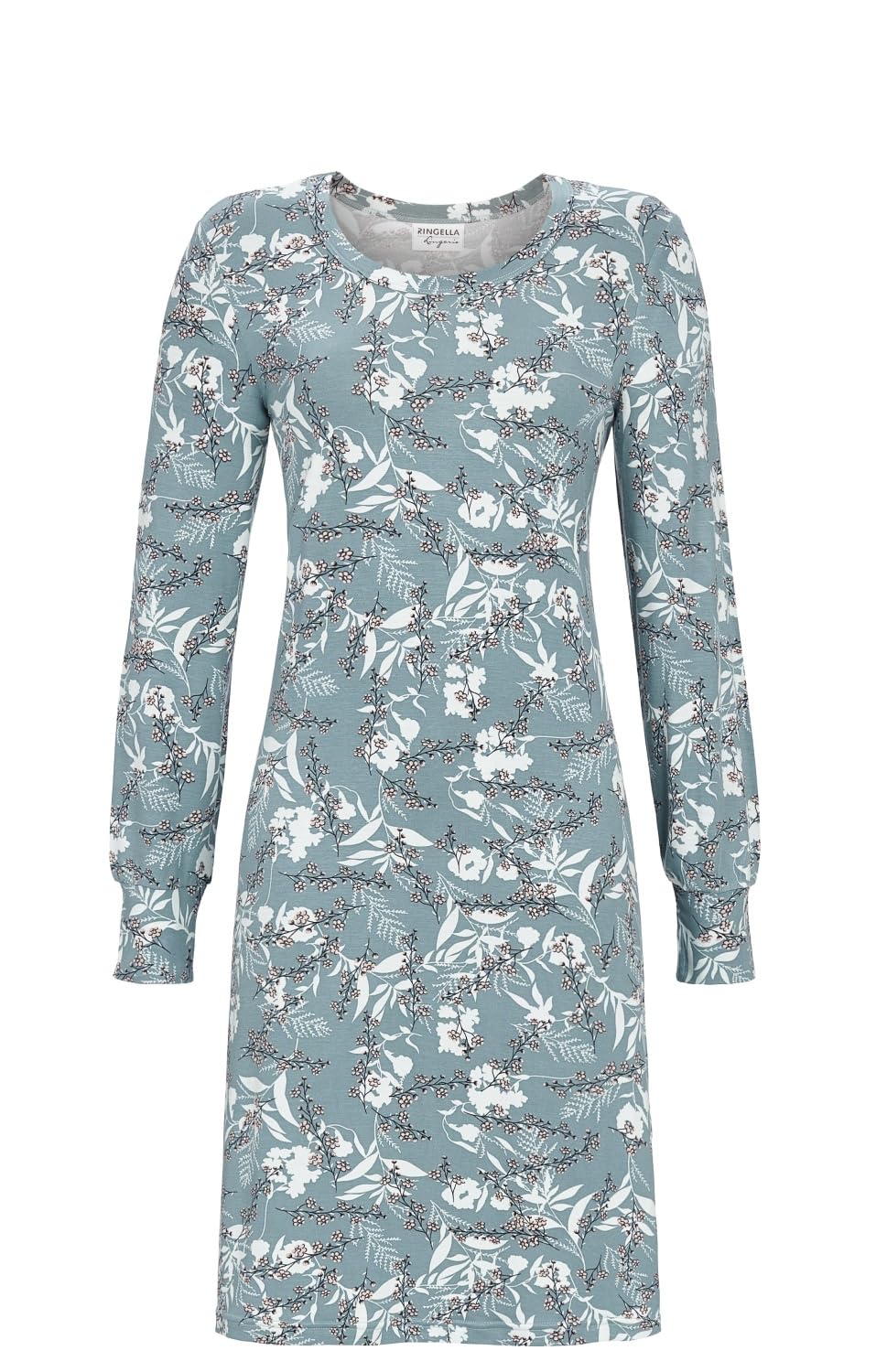 ringella-women-men-damen-nachthemd-gr-38-viskose-floral-langarm image 1