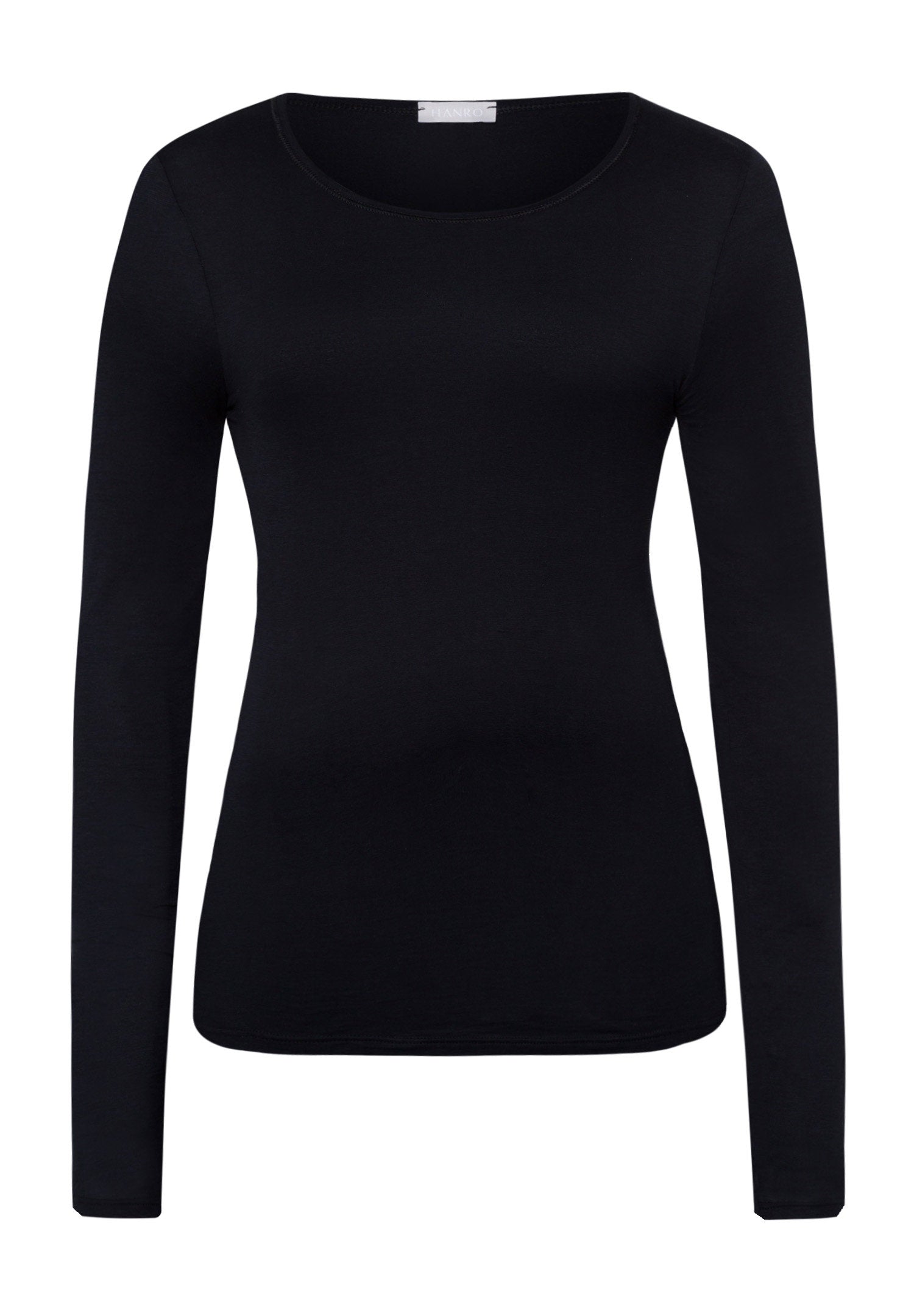 hanro-ultralight-langarmshirt-damen-schwarz-baumwolle image 1
