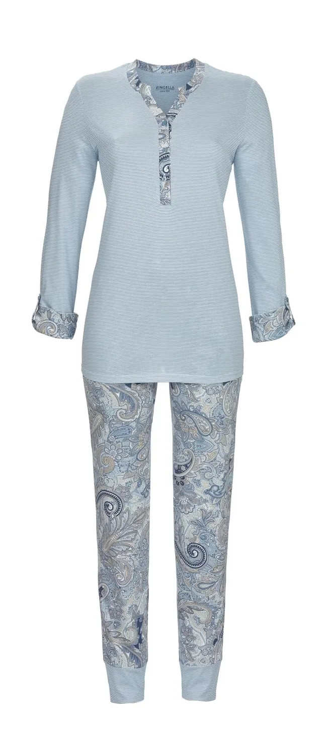 ringella-women-men-pyjama-mustermix-knopfleiste-baumwoll-modal image 1