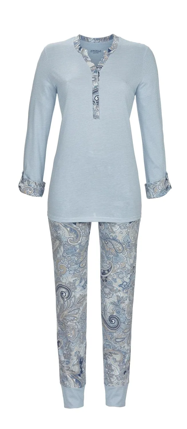 ringella-women-men-pyjama-mustermix-knopfleiste-baumwoll-modal image 1