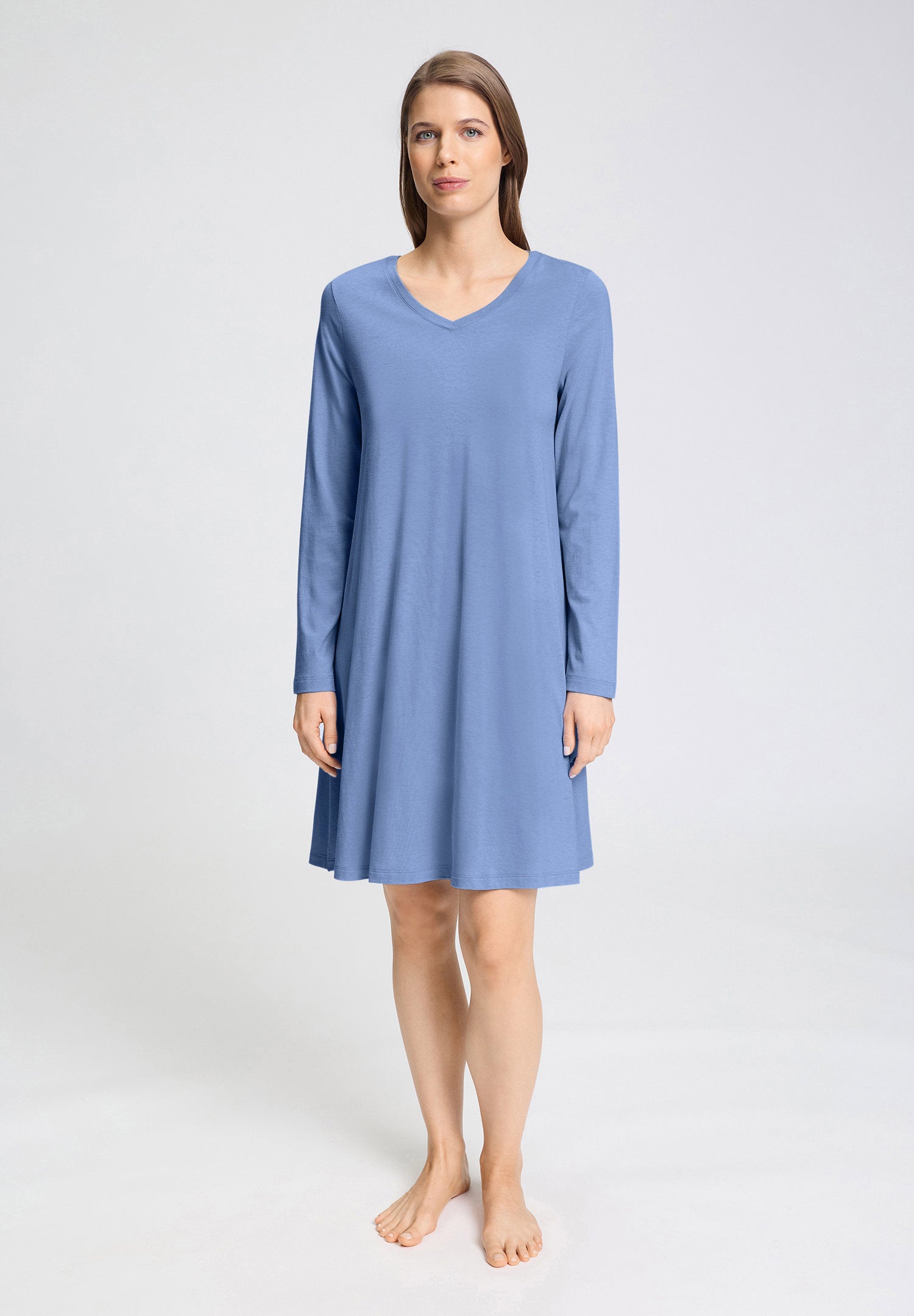 hanro-sleep-lounge-nachthemd-langarm-bluebird-95cm-tencel image 2