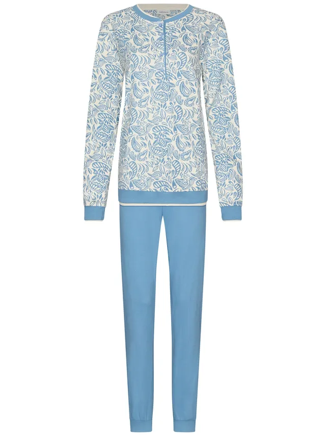 pastunette-soft-paisley-pyjama-blau-baumwolle image 1
