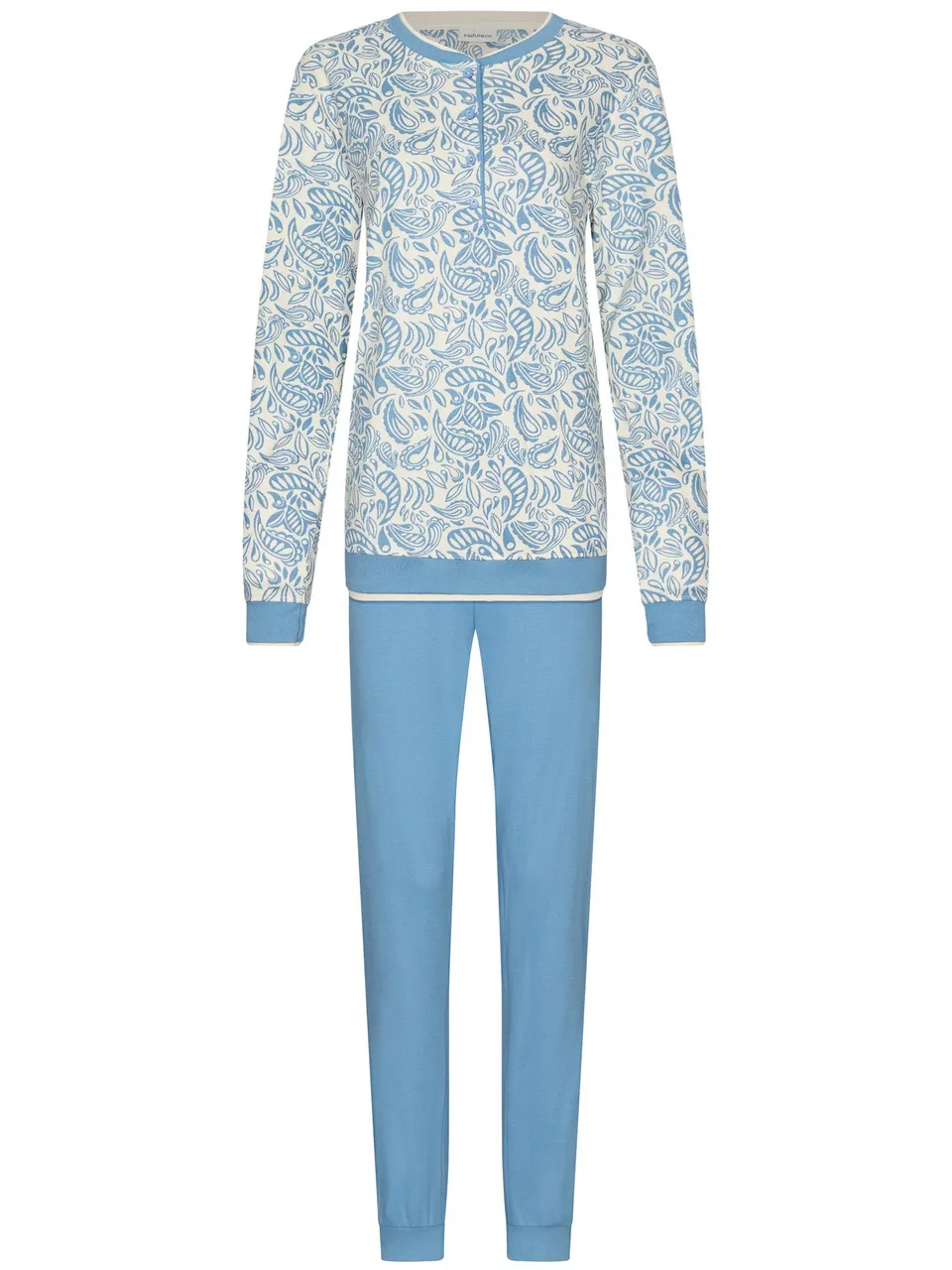 pastunette-soft-paisley-pyjama-blau-baumwolle image 1
