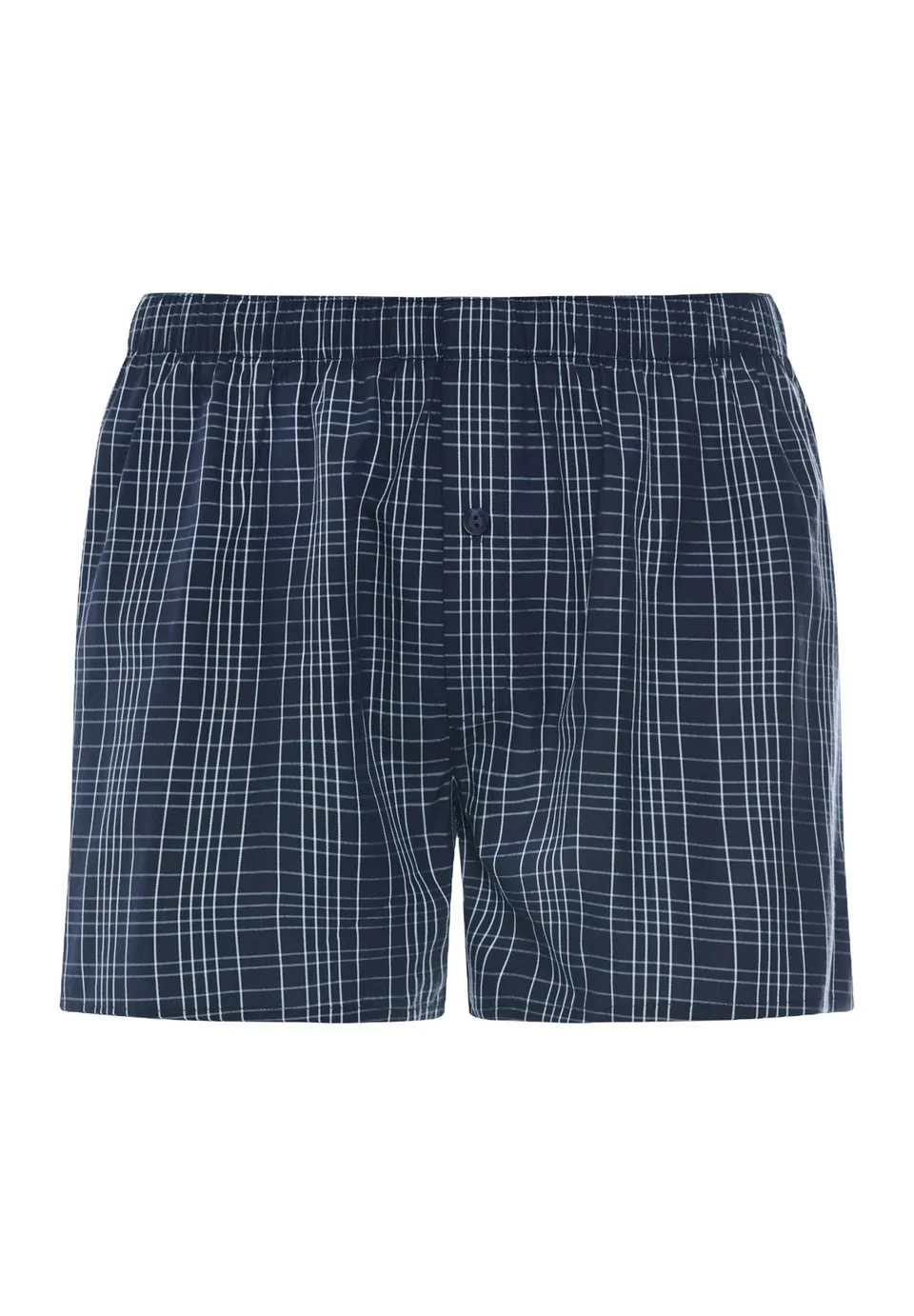 hanro-fancy-woven-boxer-boxershorts-kariert-blau-baumwolle image 1