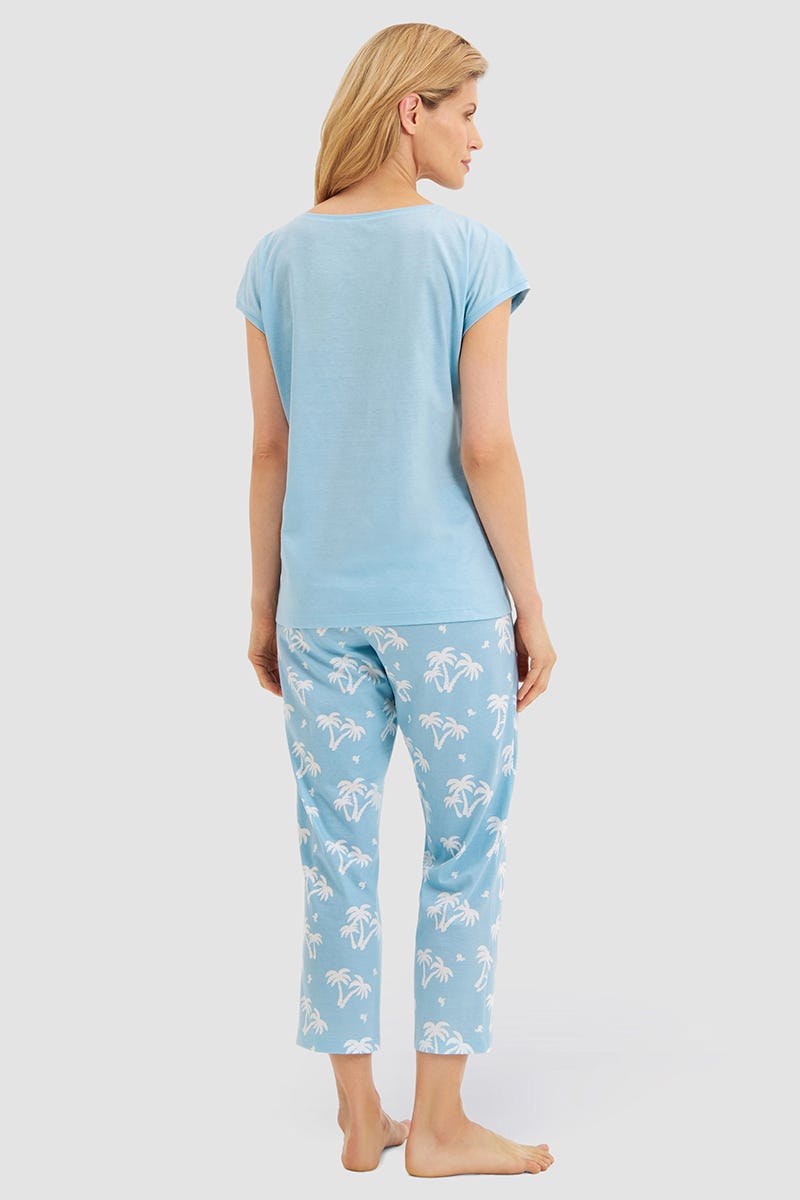 r-sch-be-happy-palmendruck-7-8-pyjama-blau-baumwolle image 3