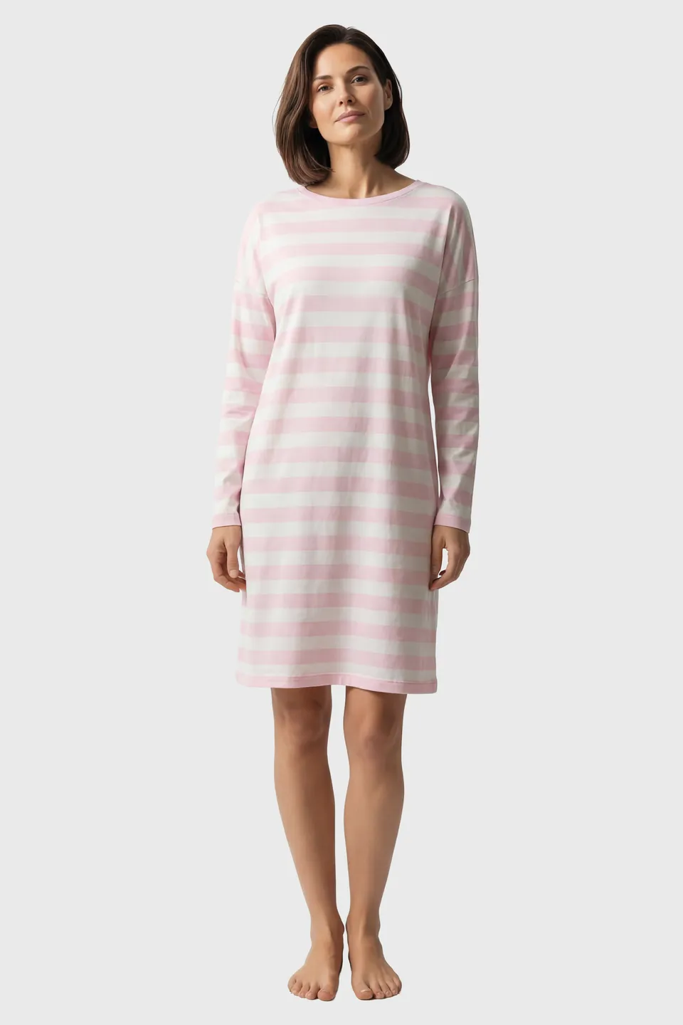 r-sch-be-happy-nachthemd-knielang-pink-baumwolle image 1