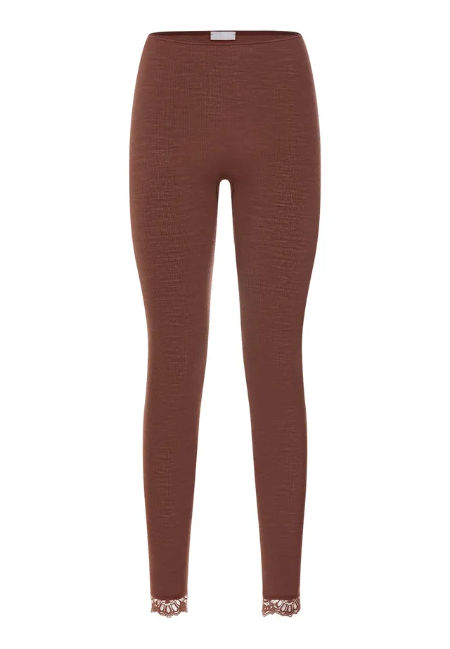 hanro-woolen-lace-leggings-wolle-seide-cinnamon image 1