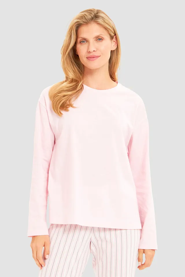 r-sch-be-happy-shirt-langarm-sportiv-rosa-rundhals image 1