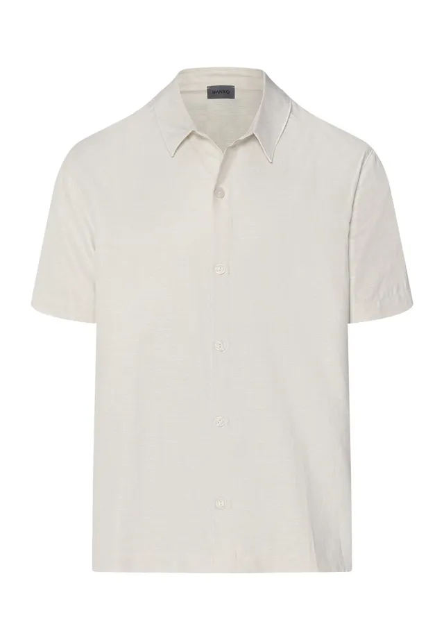 hanro-urban-casuals-s-slv-shirt-kurzarmhemd-sandy-leinen image 1