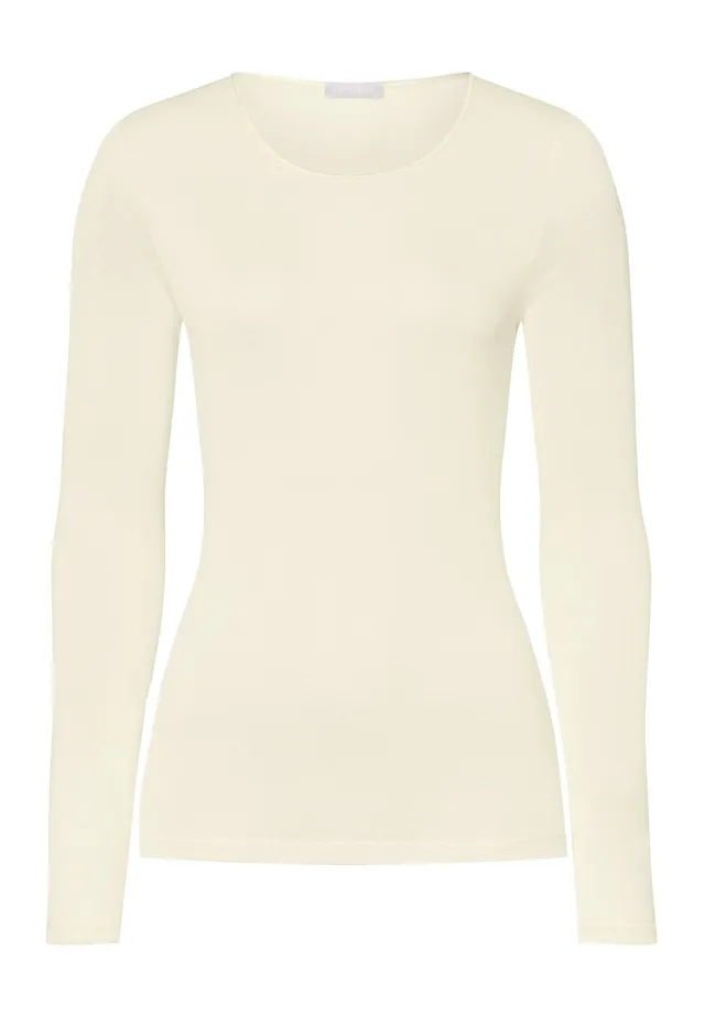 hanro-pure-silk-langarm-shirt-damen-creme-seide image 1