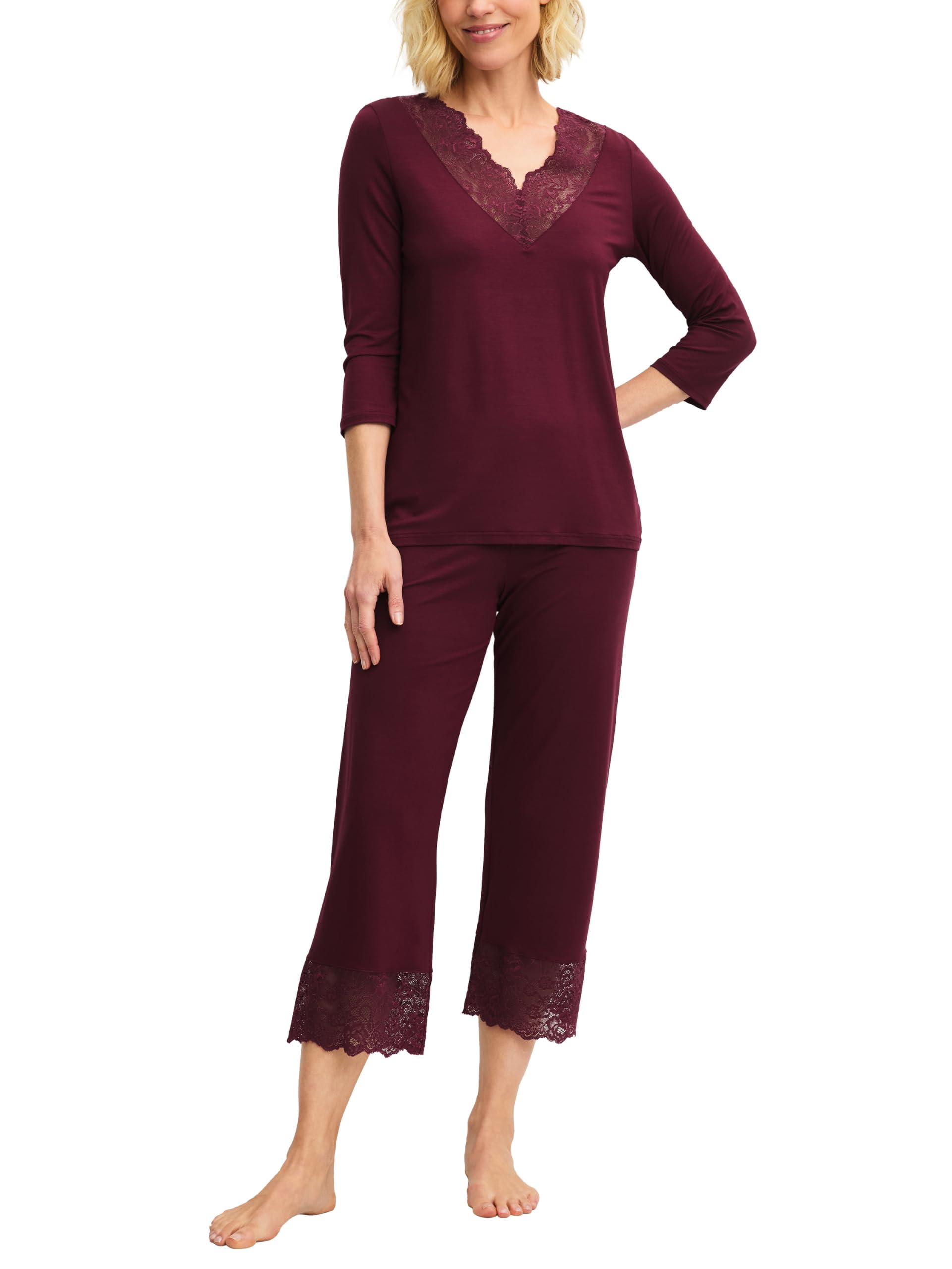 calida-elegant-dreams-7-8-pyjama-damen-harmony-blue image 6