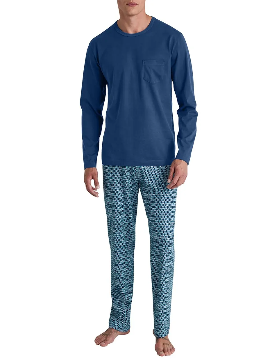 calida-relax-imprint-pyjama-lang-herren-baumwolle image 1