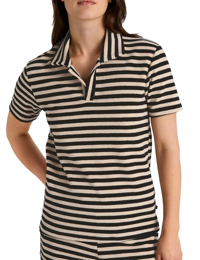 calida-favourites-lounge-stripe-t-shirt-damen-frottee-polokragen image 1