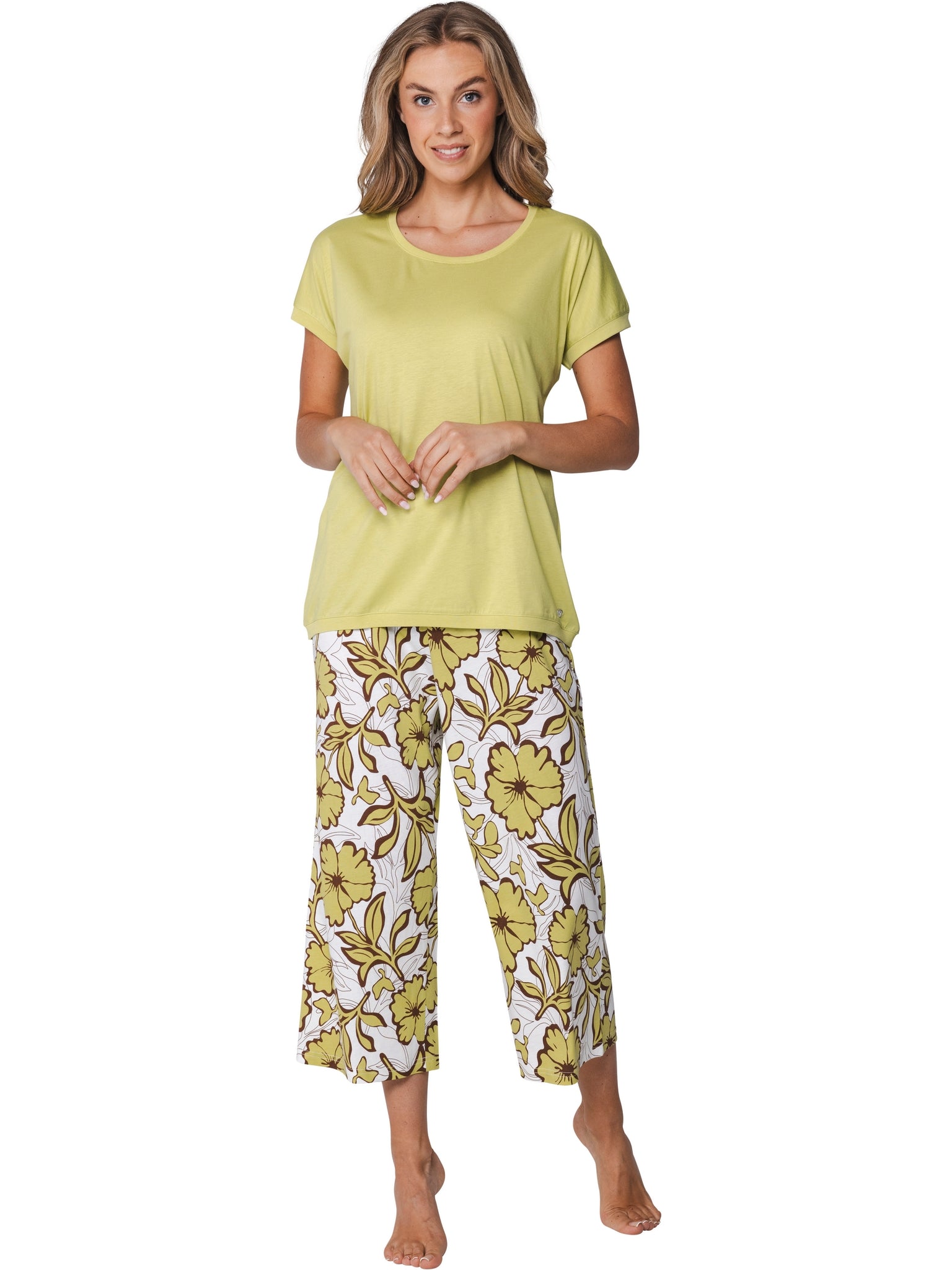 pastunette-terra-luna-pyjama-gr-n-blumen-baumwolle-modal image 4