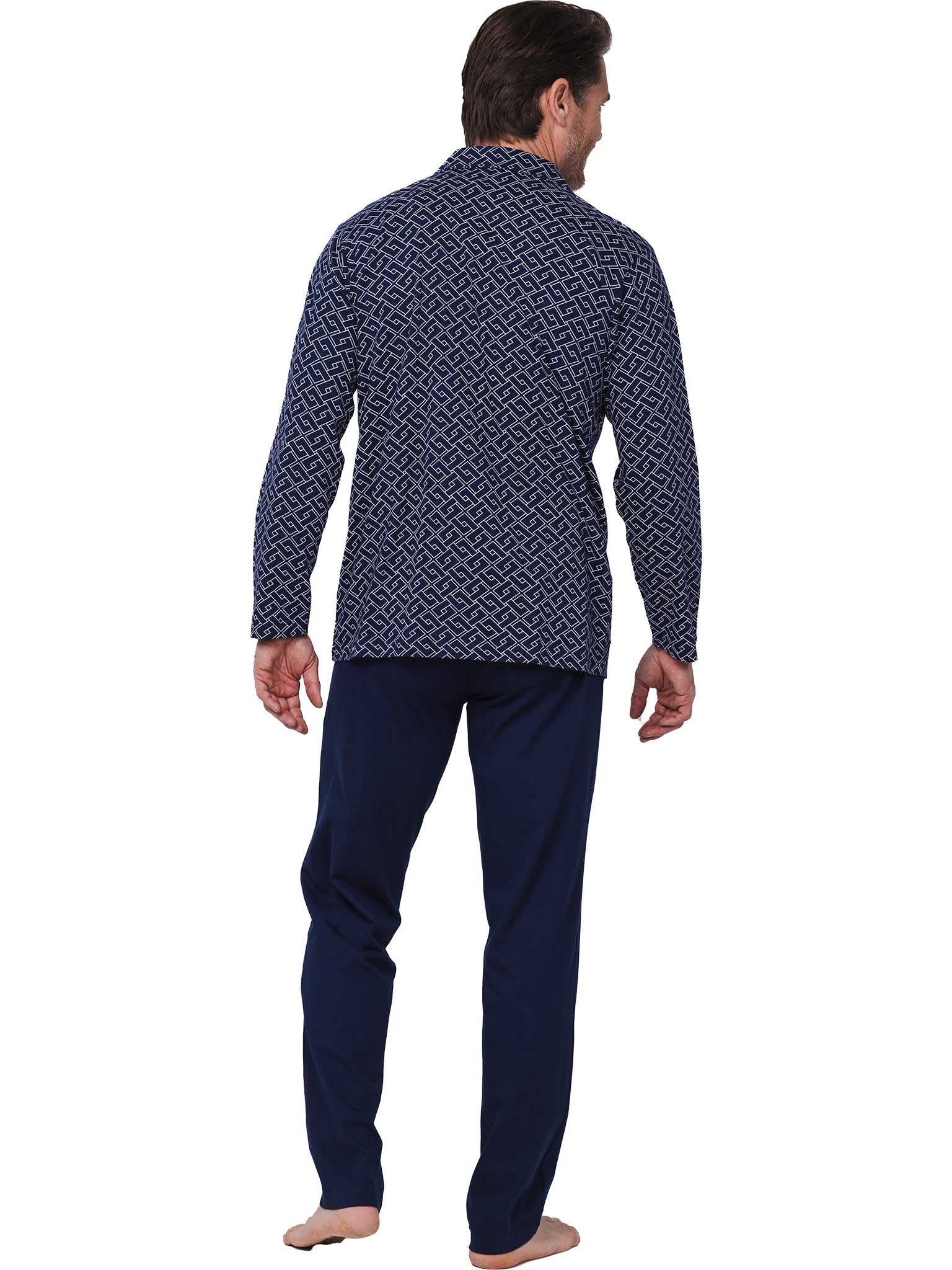 pastunette-linear-pyjama-dunkelblau-bio-baumwolle image 4