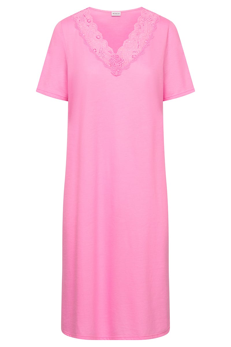 r-sch-be-happy-nachthemd-knielang-rosa-v-ausschnitt-spitze image 2