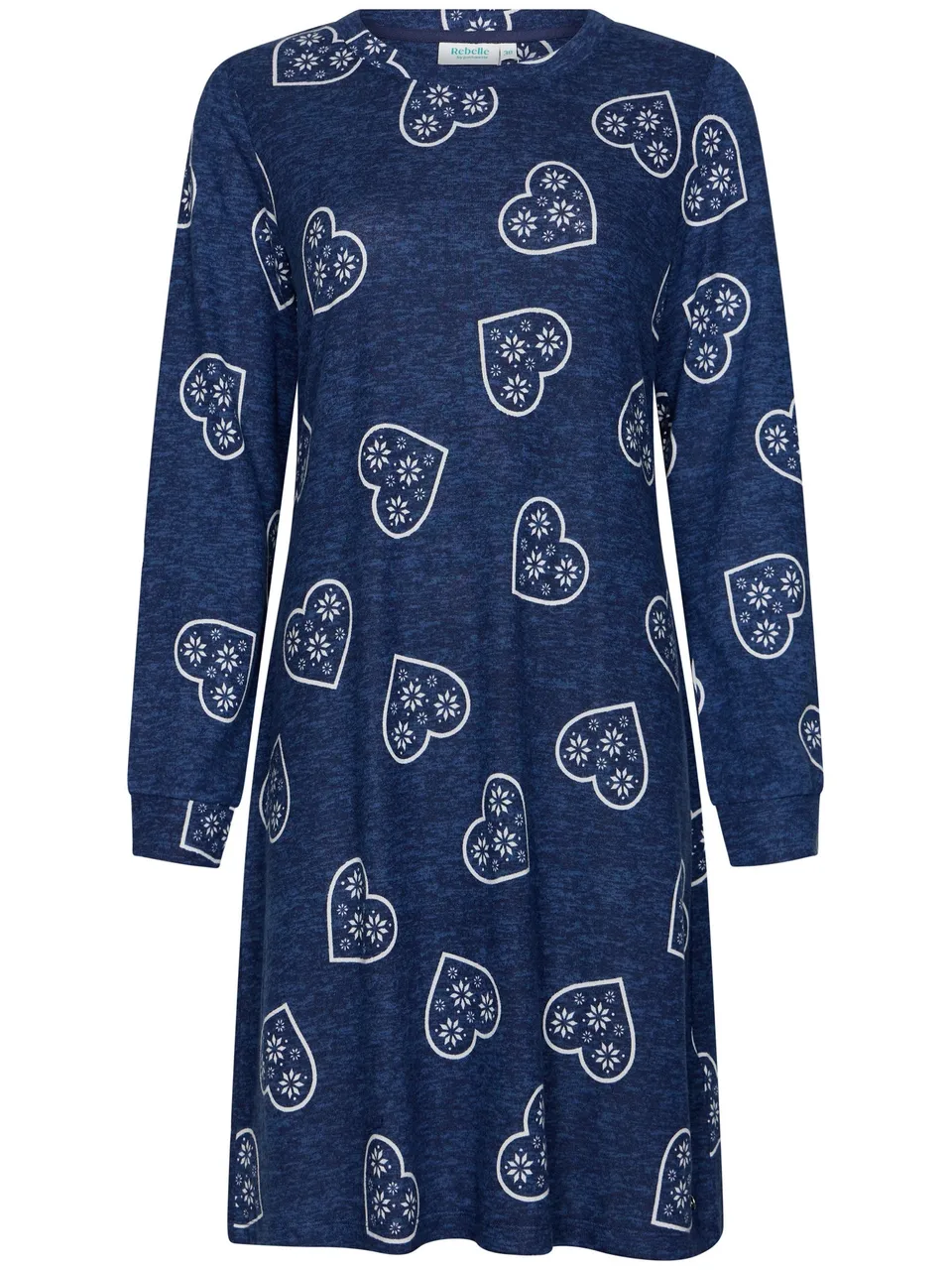 rebelle-aspen-ski-nachthemd-blau-herzen-fleece image 1