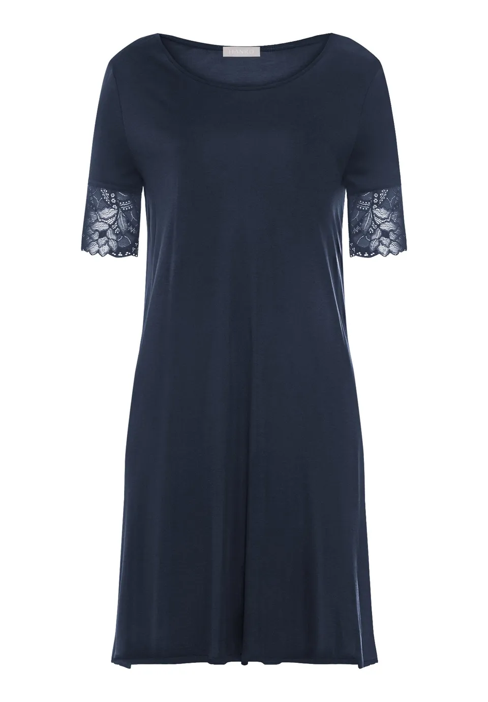 hanro-azelia-nachthemd-damen-deep-navy-tencel-spitze image 1
