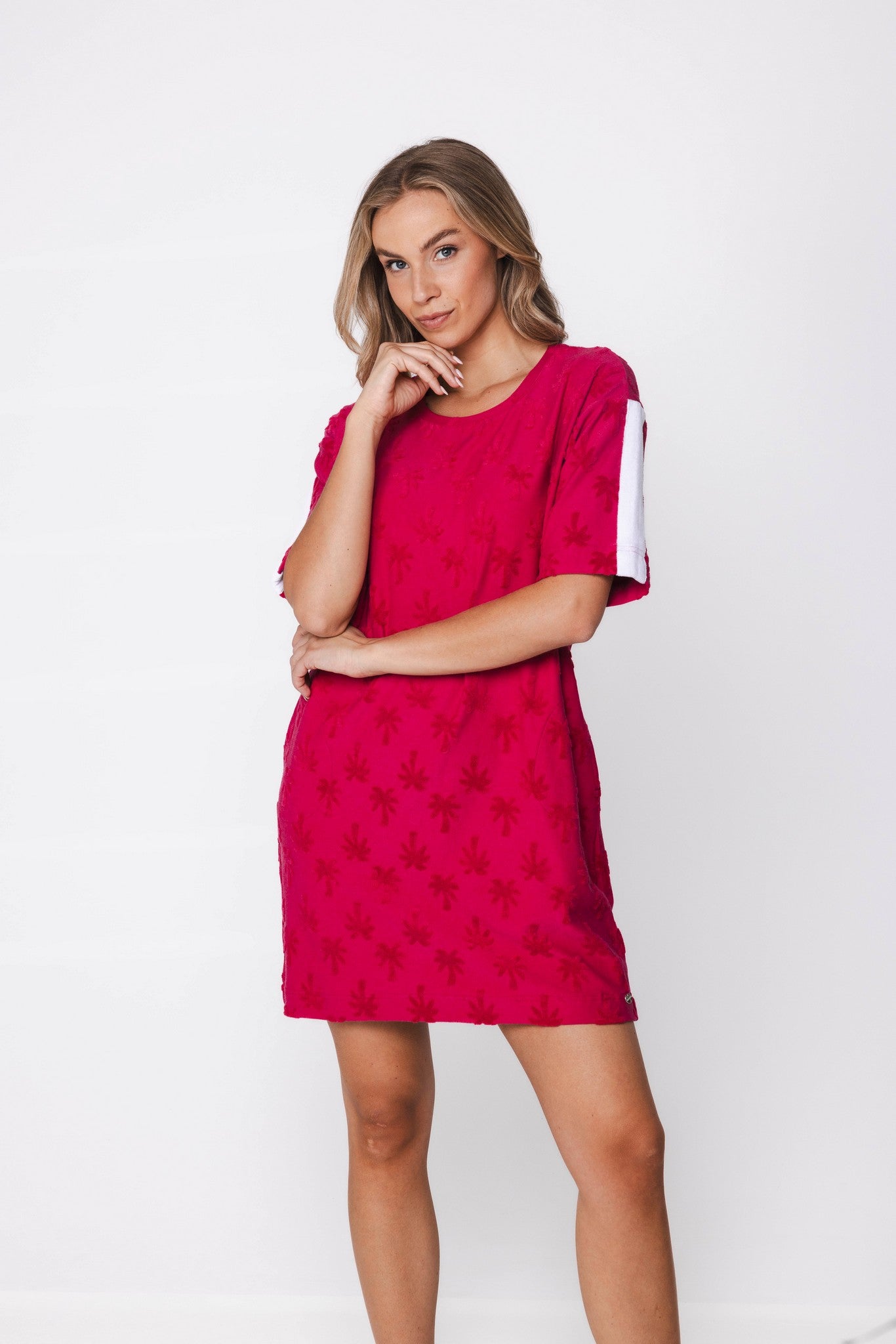 myrebelle-palm-springs-kleid-rosa-palmen-frottee image 4