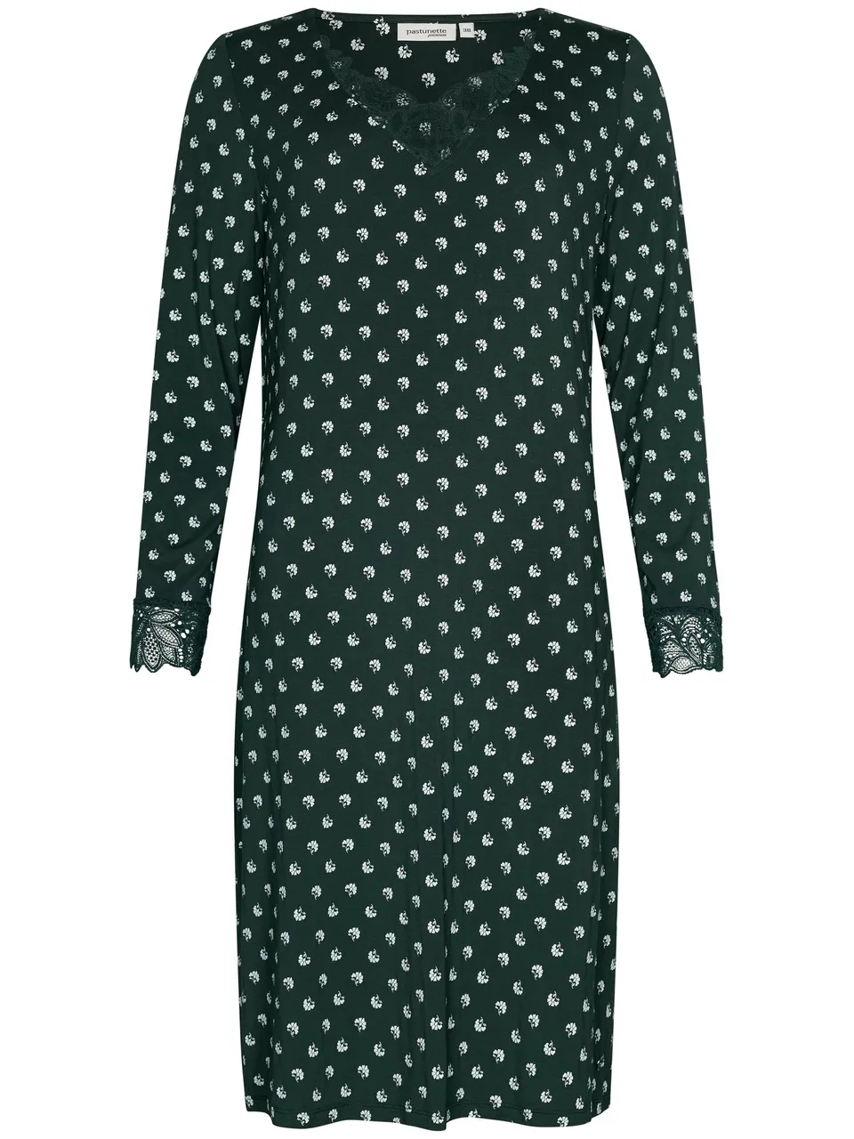 pastunette-premium-emerald-nachthemd-damen-gr-n-modal-spitze image 1