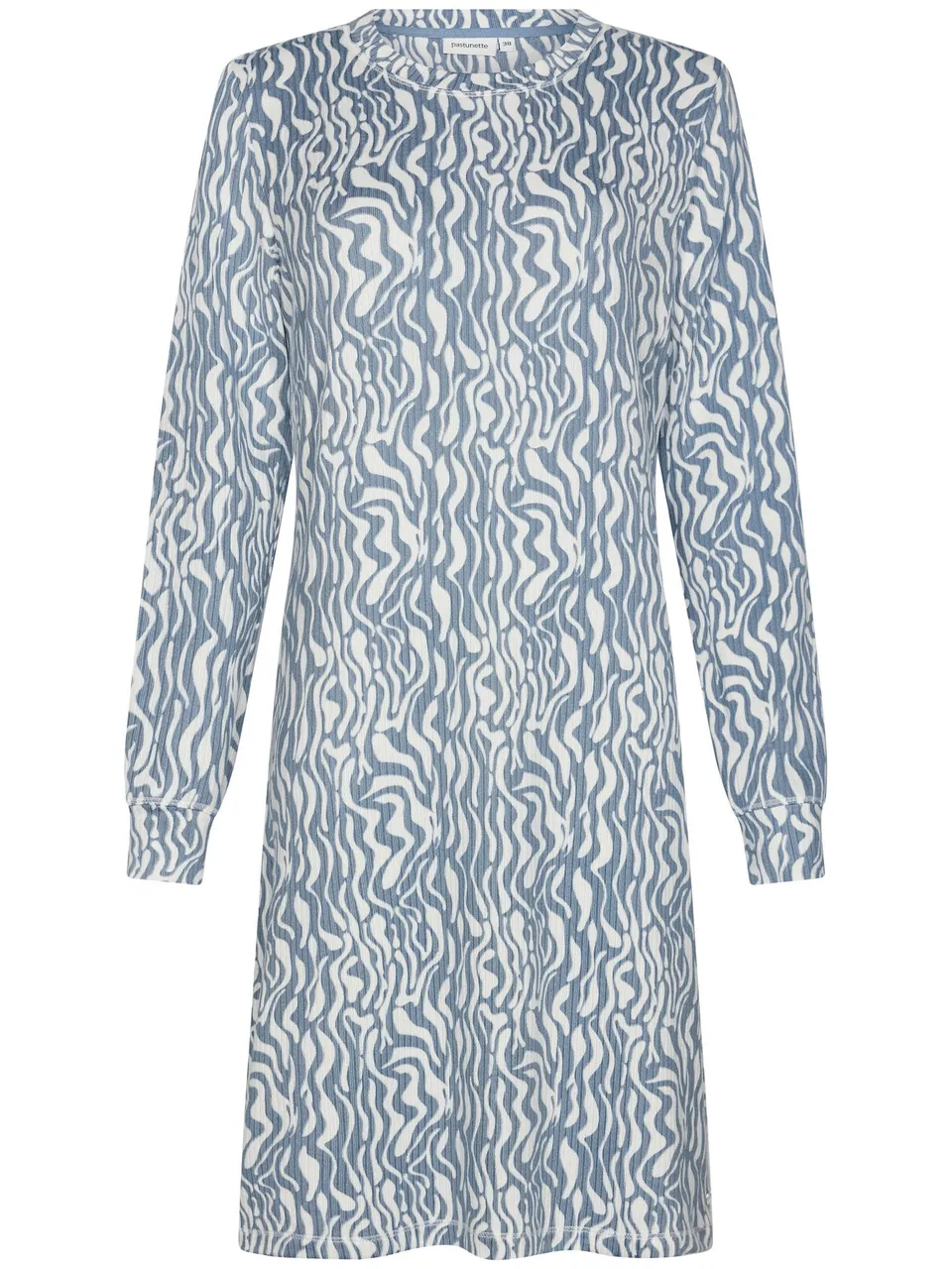 pastunette-blue-mirage-nachthemd-blau-langarm-fleece-print image 1