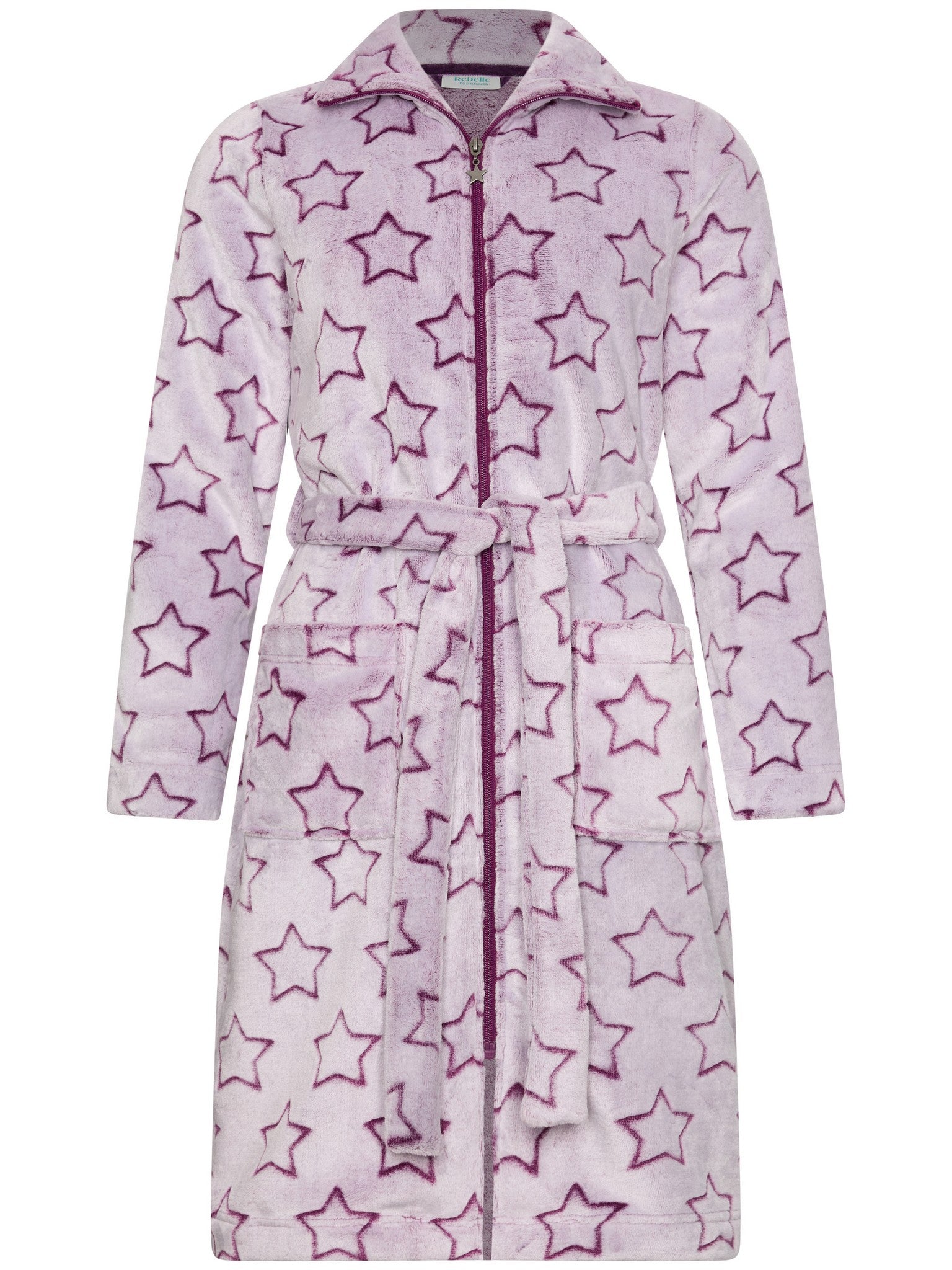 pastunette-myrebelle-starlight-magic-morgenmantel-lila-sterne-fleece image 1