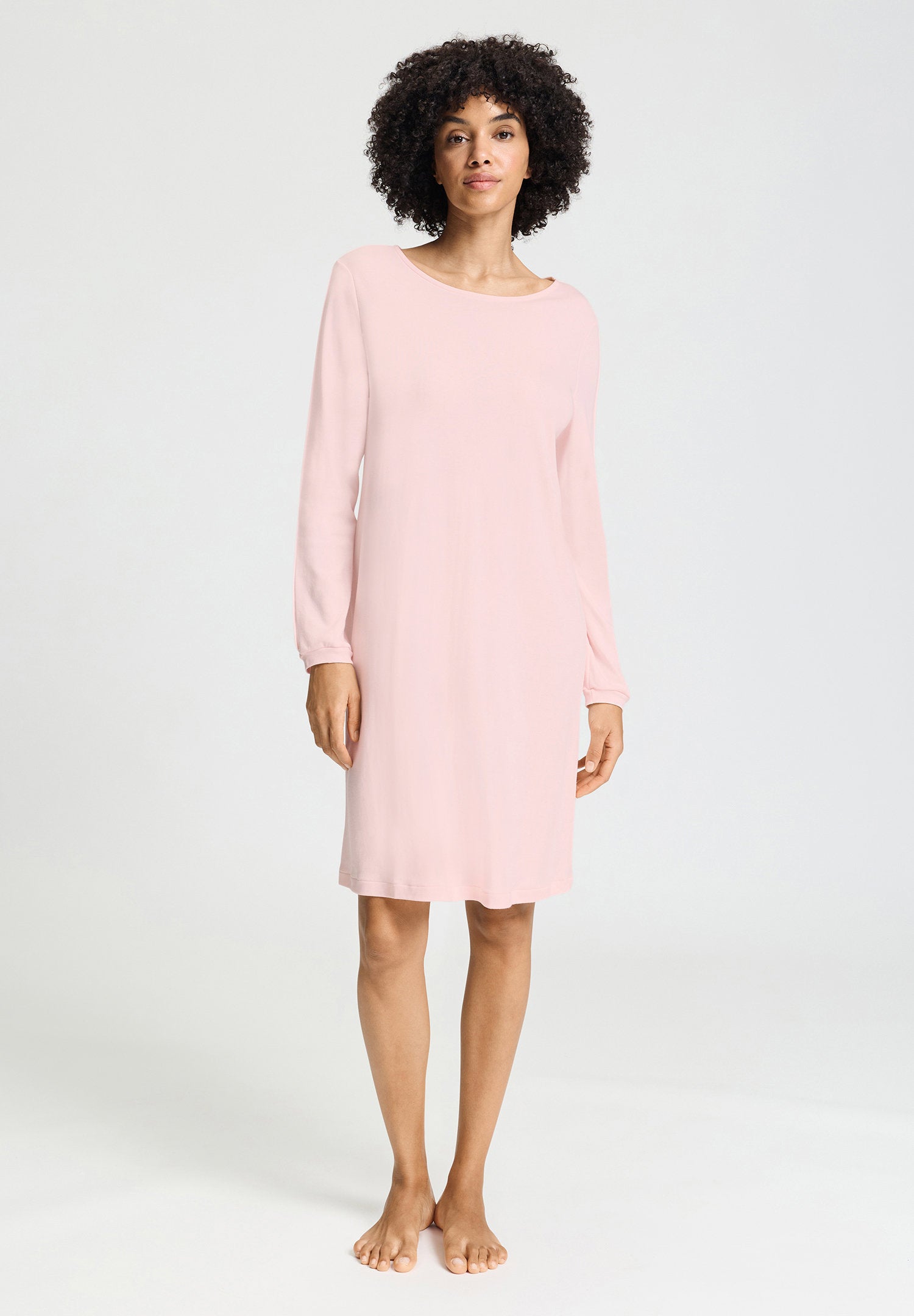 hanro-franca-nachthemd-langarm-100cm-rosewater-baumwolle image 2