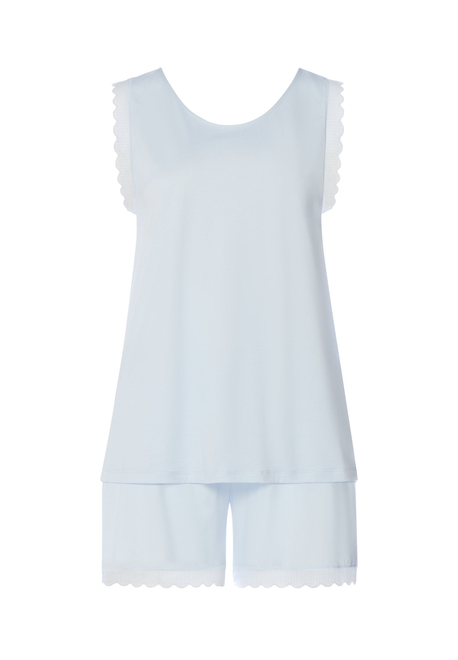 hanro-inaya-kurzpyjama-rmellos-watery-blue-pima-cotton image 3