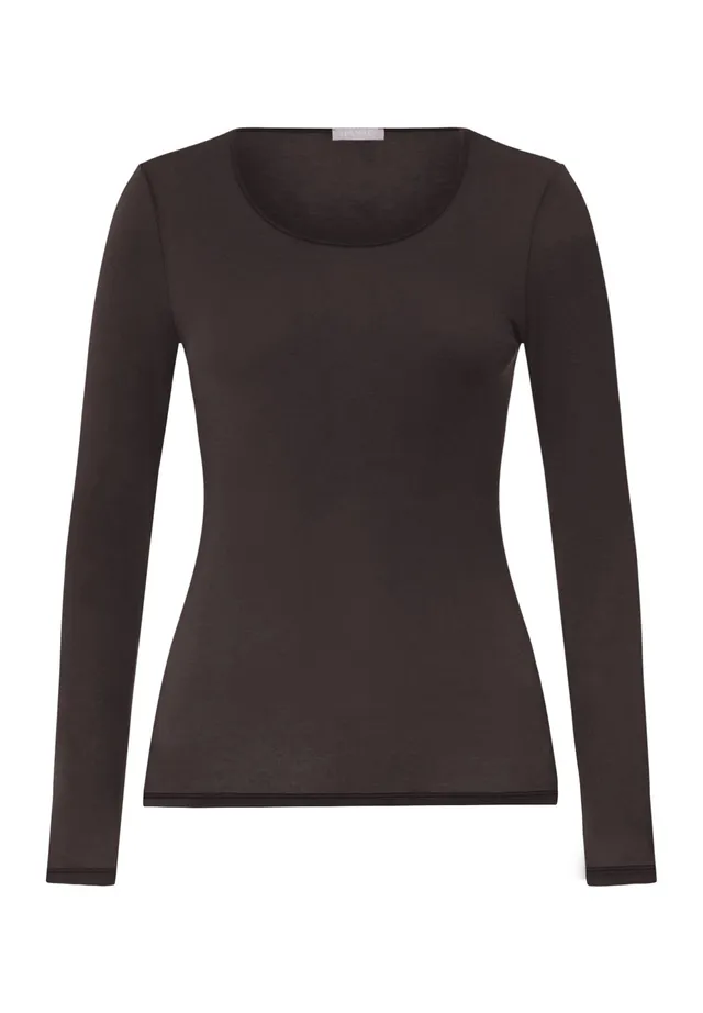 hanro-ultralight-shirt-langarm-dark-mocha-merino-modal image 1