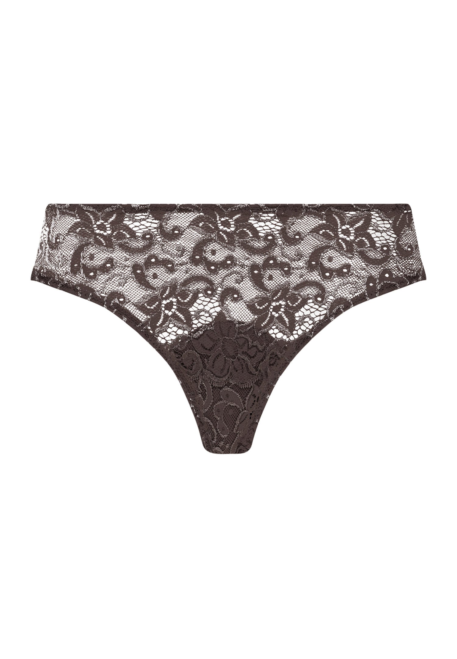 hanro-moments-mini-slip-dark-mocha-spitze-baumwolle image 1