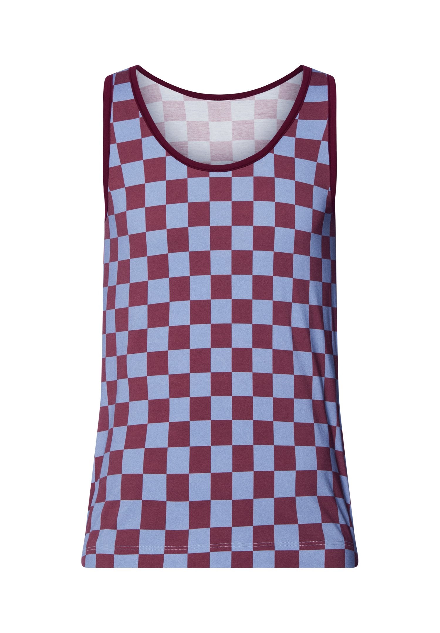 hanro-arthur-arbesser-076342-tank-top-chess-print-baumwolle image 1