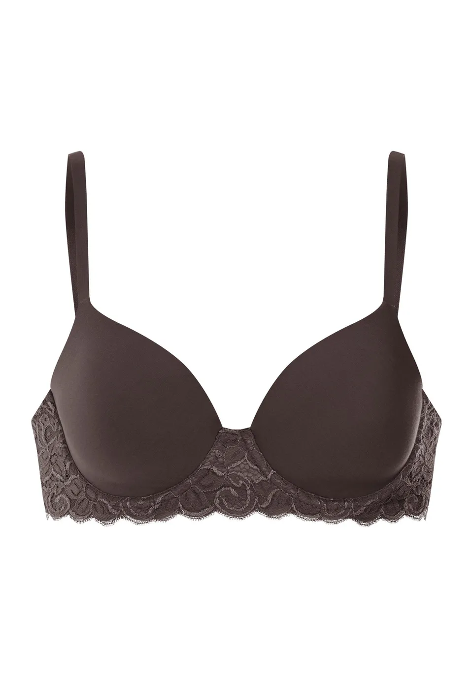 hanro-moments-padded-bra-bh-dark-mocha-pima-cotton image 1