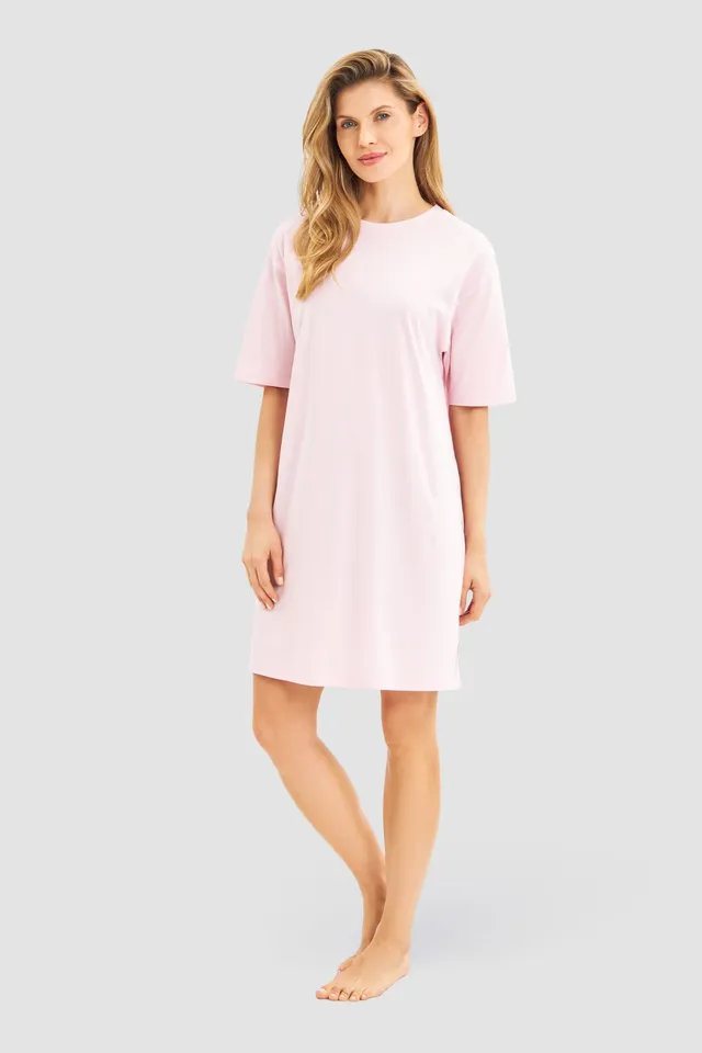 r-sch-be-happy-nachthemd-knielang-rosa-sportiv-kurzarm image 1