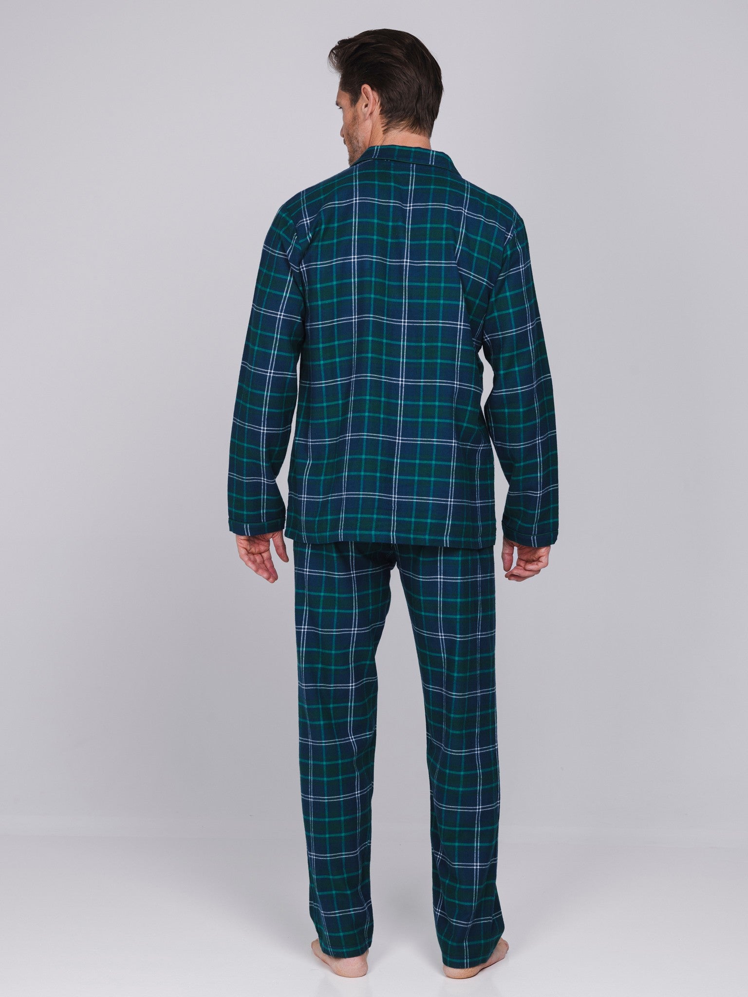 pastunette-lodge-pyjama-gr-n-kariert-flanell-baumwolle image 5