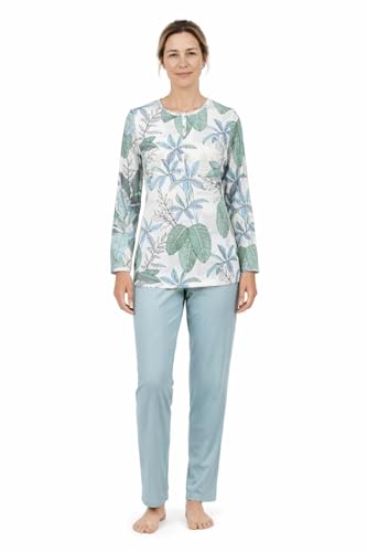 ringella-damen-schlafanzug-langarm-baumwolle-gr-n-floral image 6