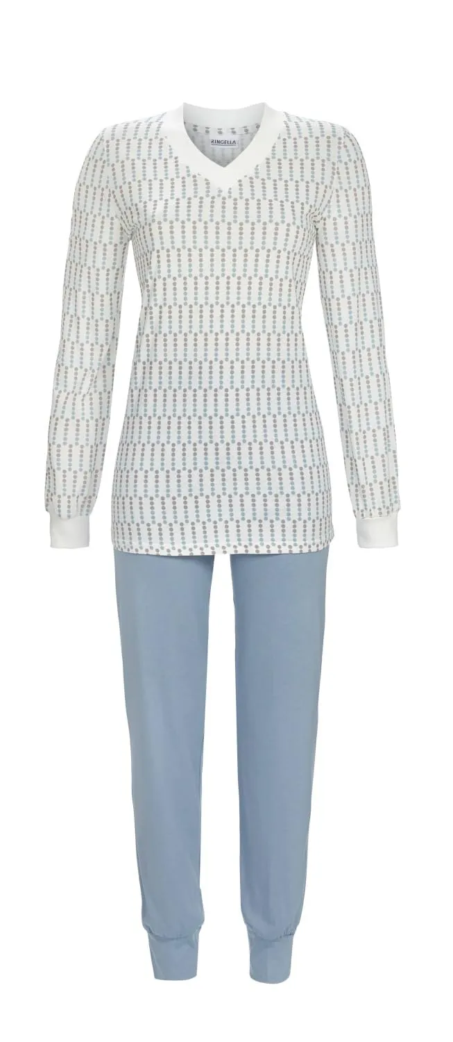ringella-women-men-damen-pyjama-interlock-baumwolle-v-ausschnitt image 1