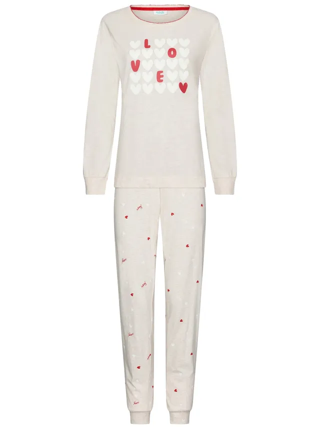 myrebelle-endless-love-pyjama-beige-herz-bio-baumwolle image 1