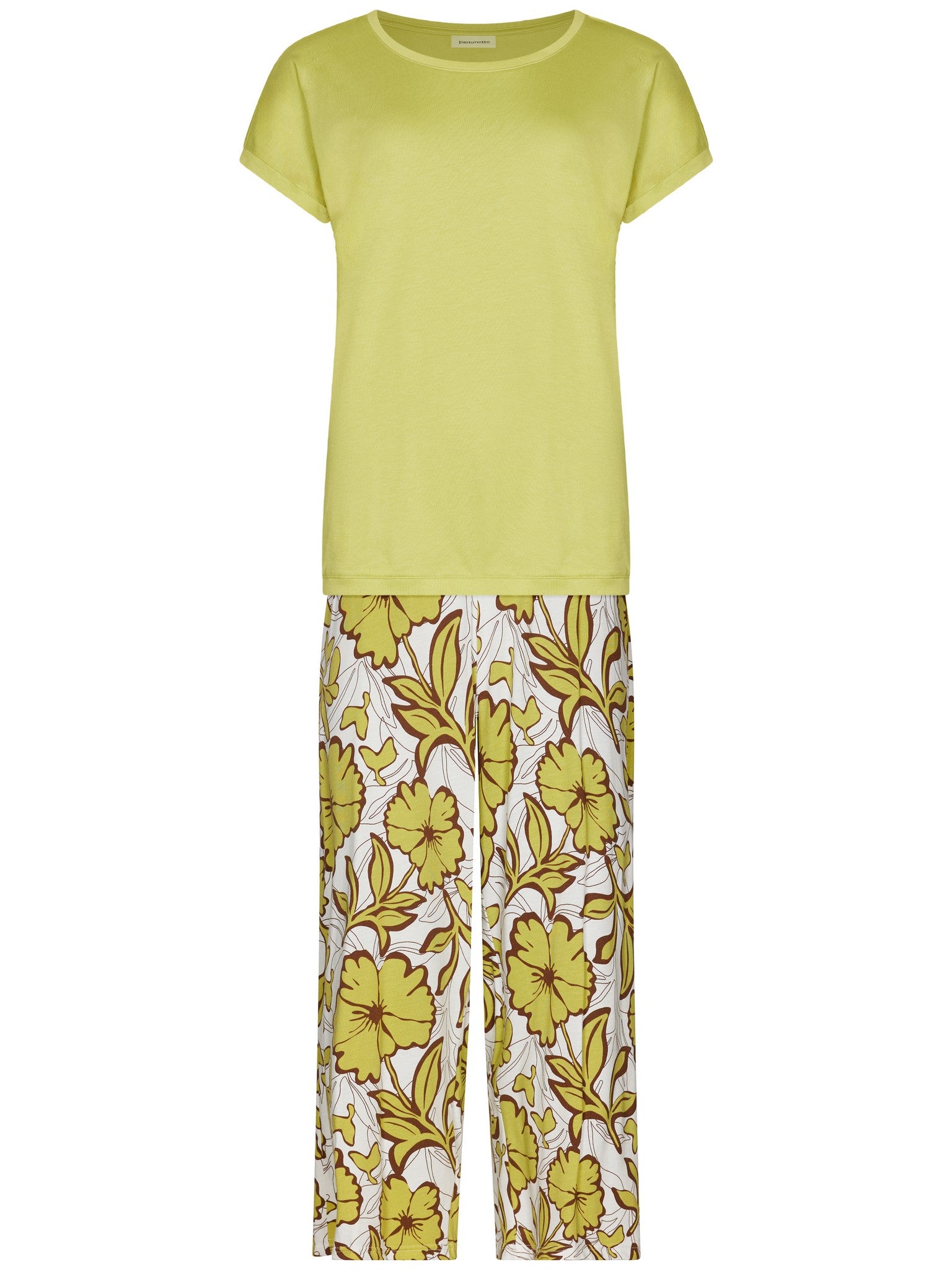pastunette-terra-luna-pyjama-gr-n-blumen-baumwolle-modal image 1