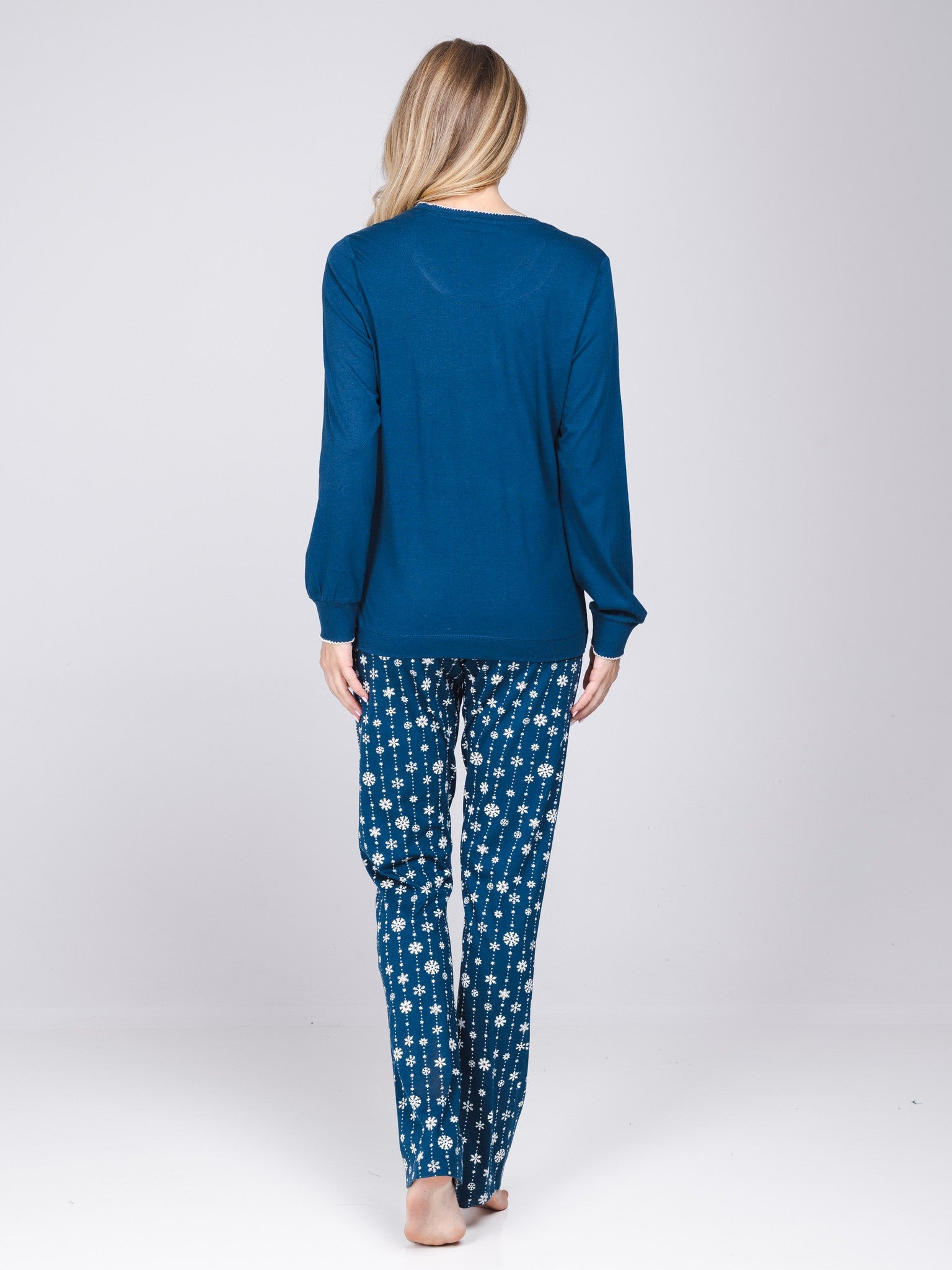 myrebelle-snowy-sparkles-pyjama-bio-baumwolle-dunkelblau image 6