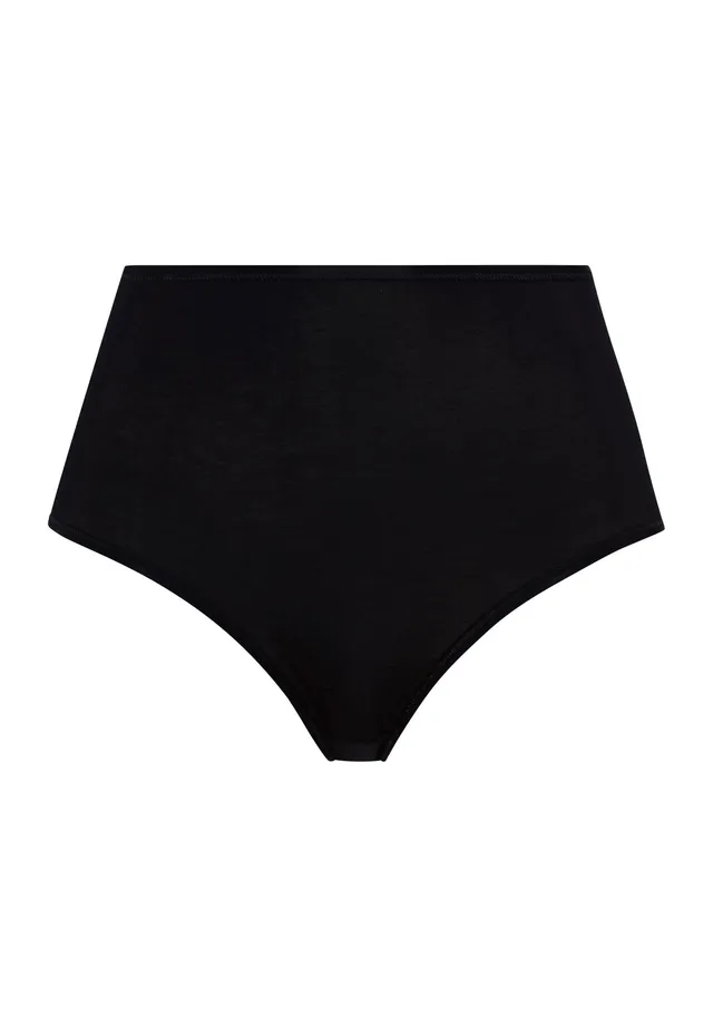 hanro-cotton-seamless-maxi-briefs-damenslip-schwarz-baumwolle image 1