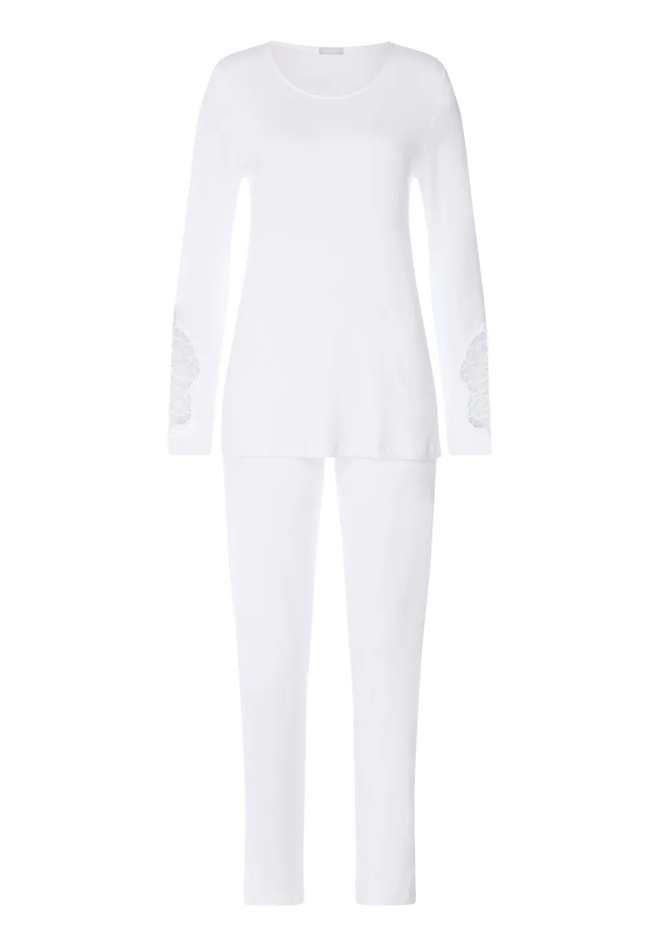 hanro-belen-pyjama-langarm-baumwolle-wei image 1