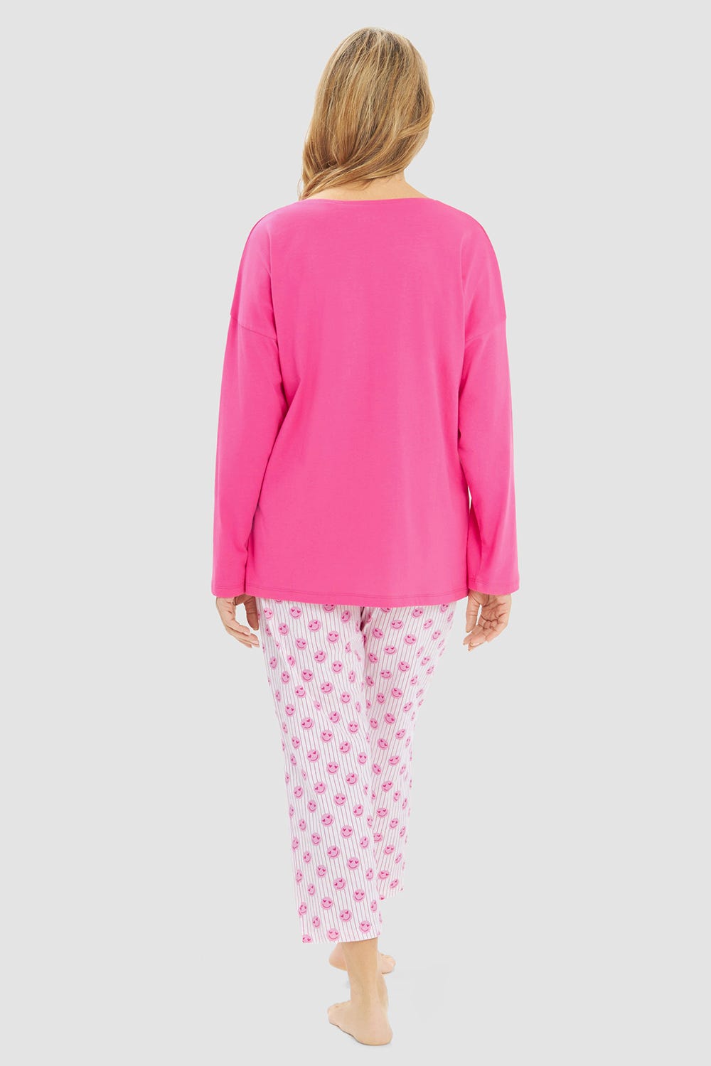 r-sch-be-happy-7-8-pyjama-pink-smiley-druck-langarm image 3