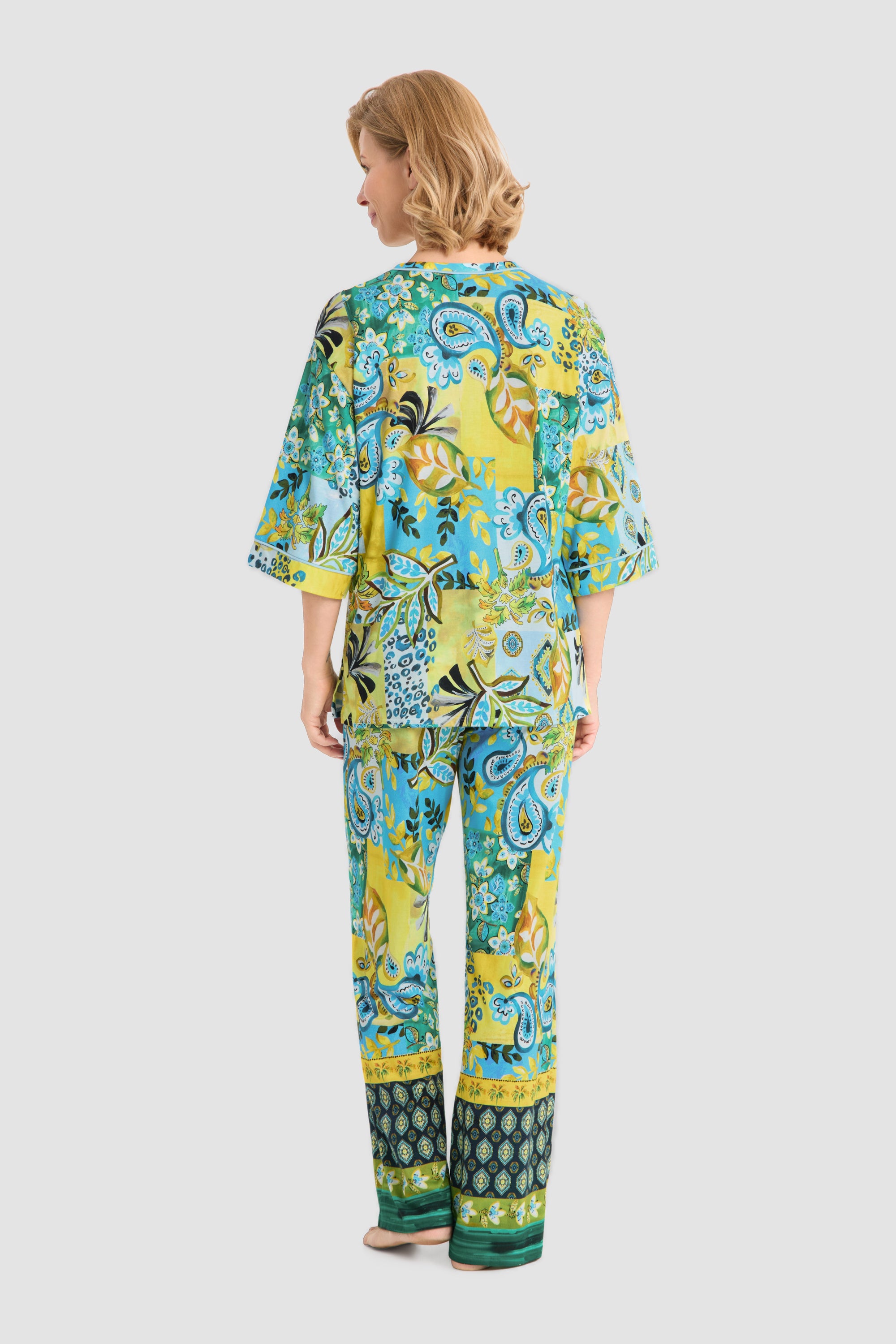 r-sch-be-happy-pyjama-lang-paisley-3-4-arm-mehrfarbig-baumwolle-modal image 3