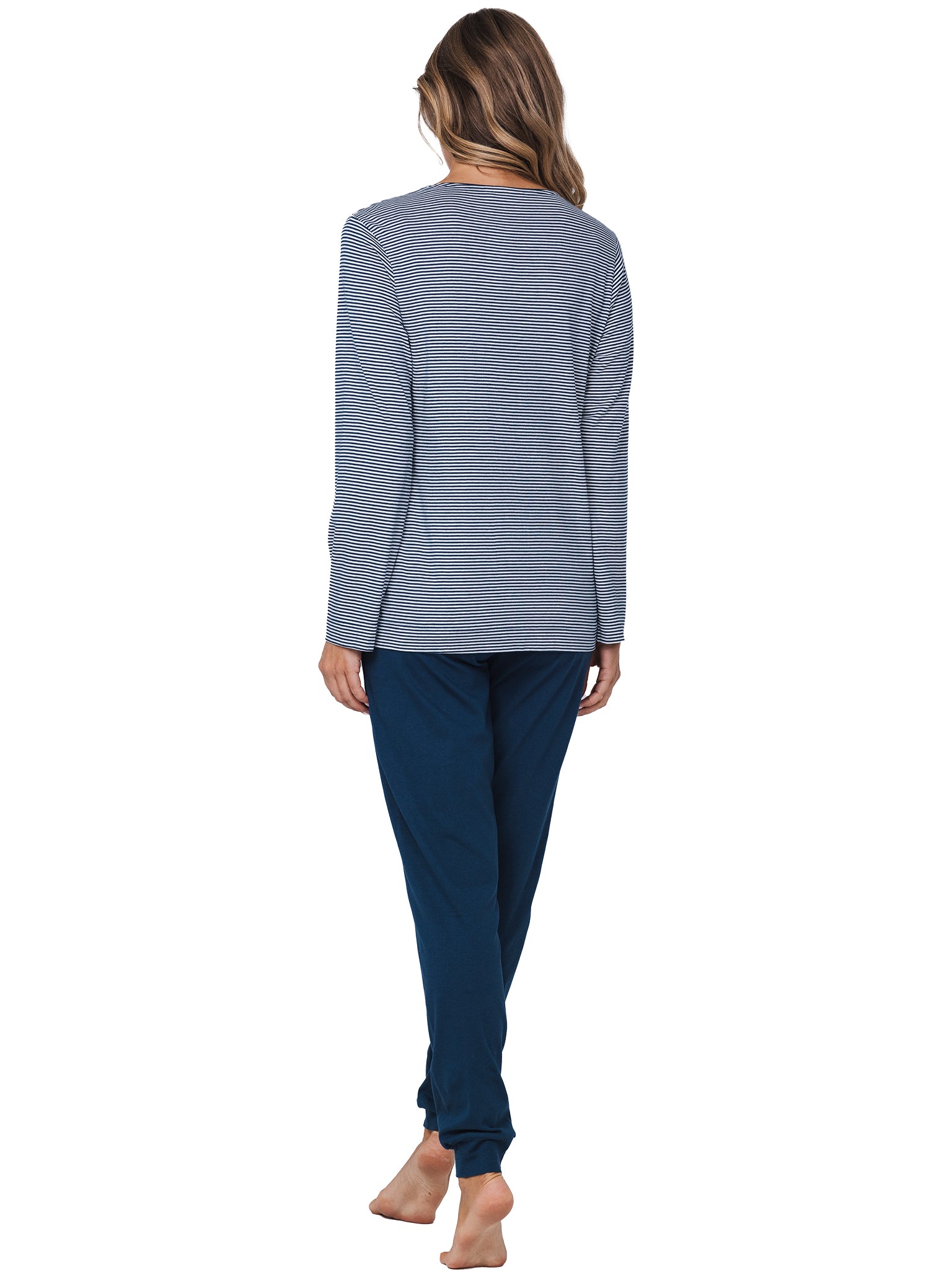 pastunette-blue-bloom-damen-pyjama-blau-bio-baumwolle image 4