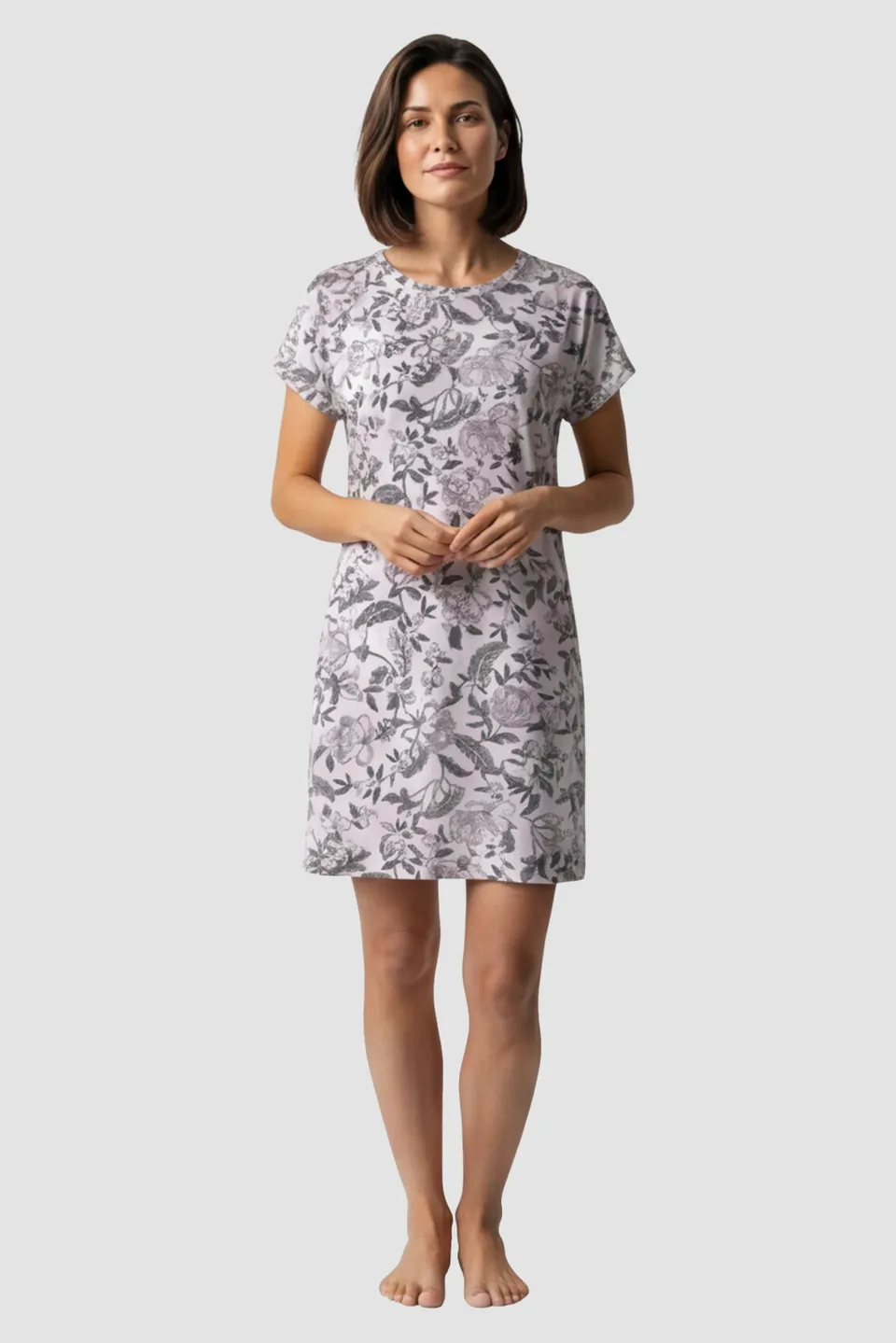 r-sch-be-happy-nachthemd-kurz-rosa-blumendruck image 1