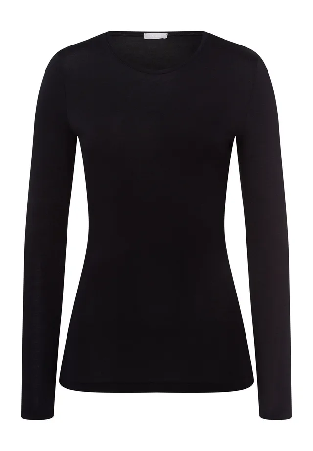 hanro-soft-touch-langarm-shirt-damen-schwarz-modal image 1