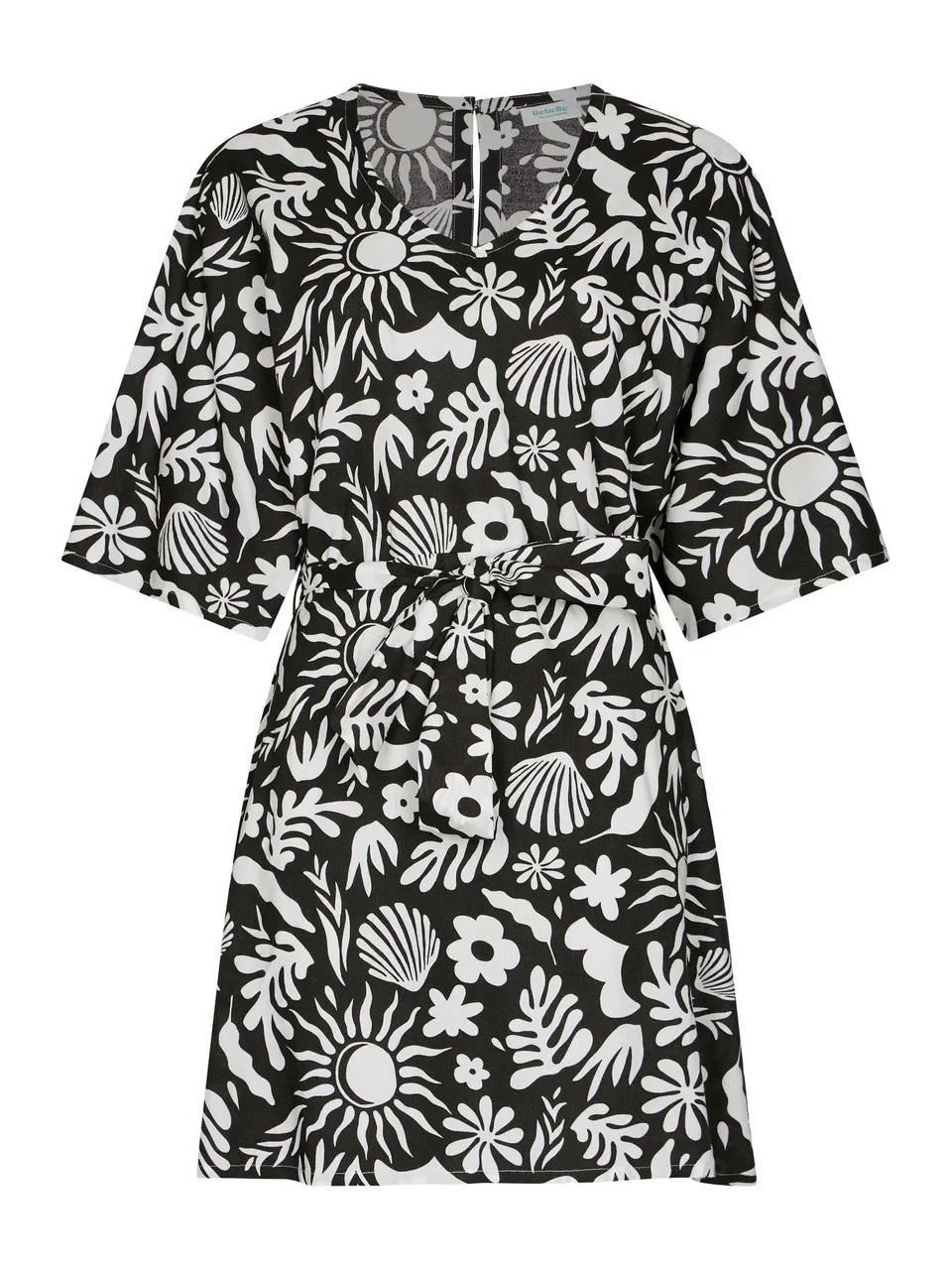 myrebelle-sunveil-strandkleid-schwarz-viskose-v-ausschnitt image 1